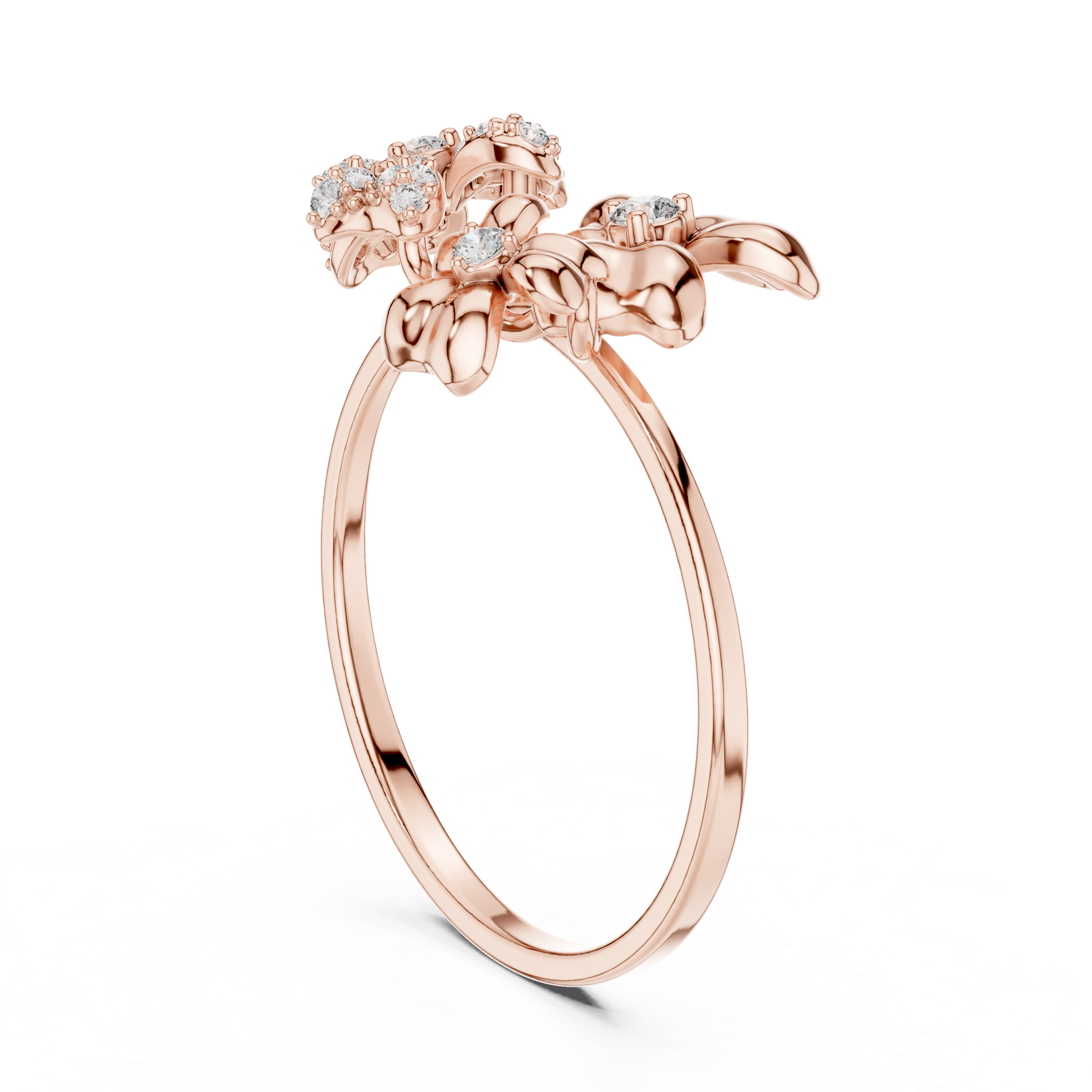 Floral Bloom Diamond Ring in Rose Gold