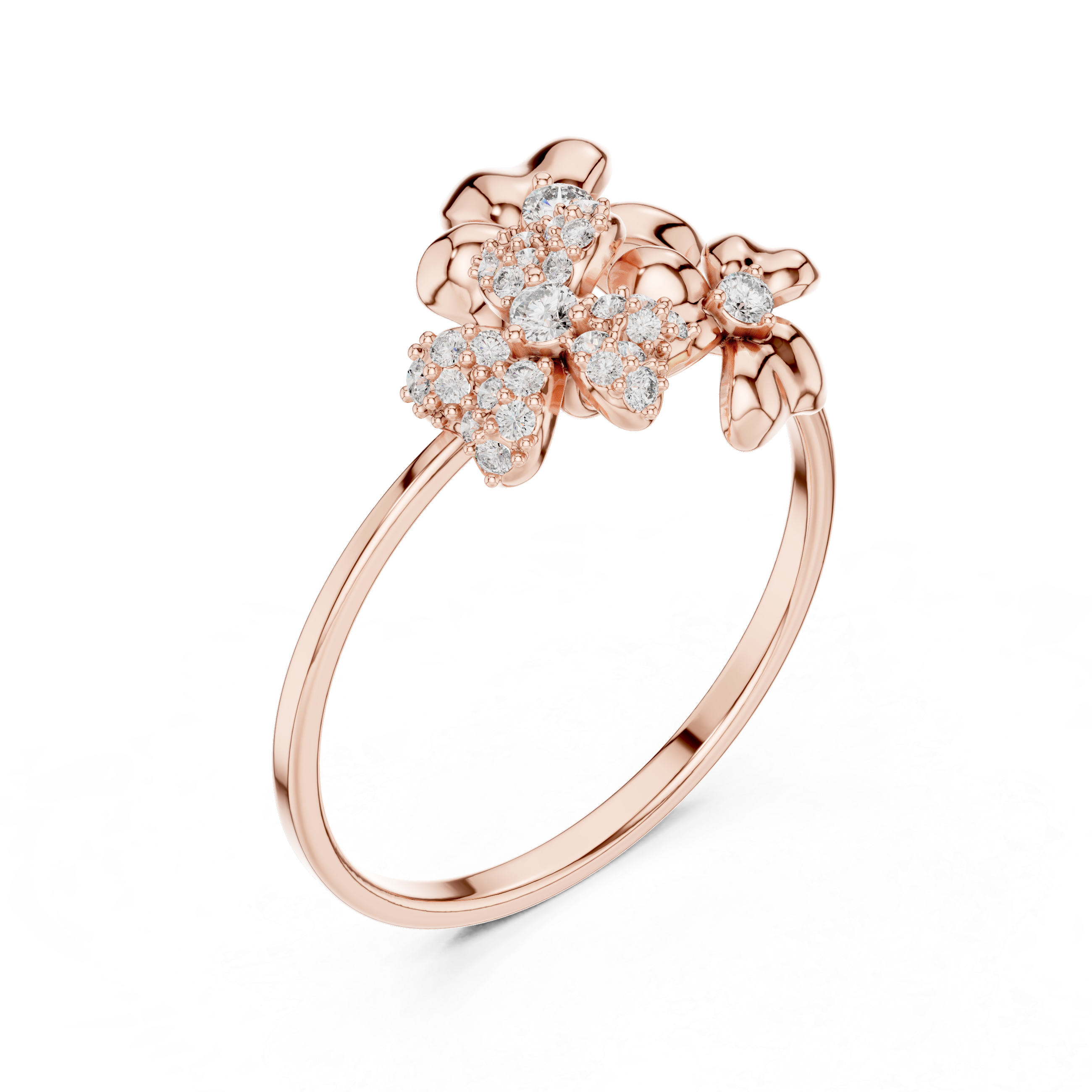 Floral Bloom Diamond Ring in Rose Gold