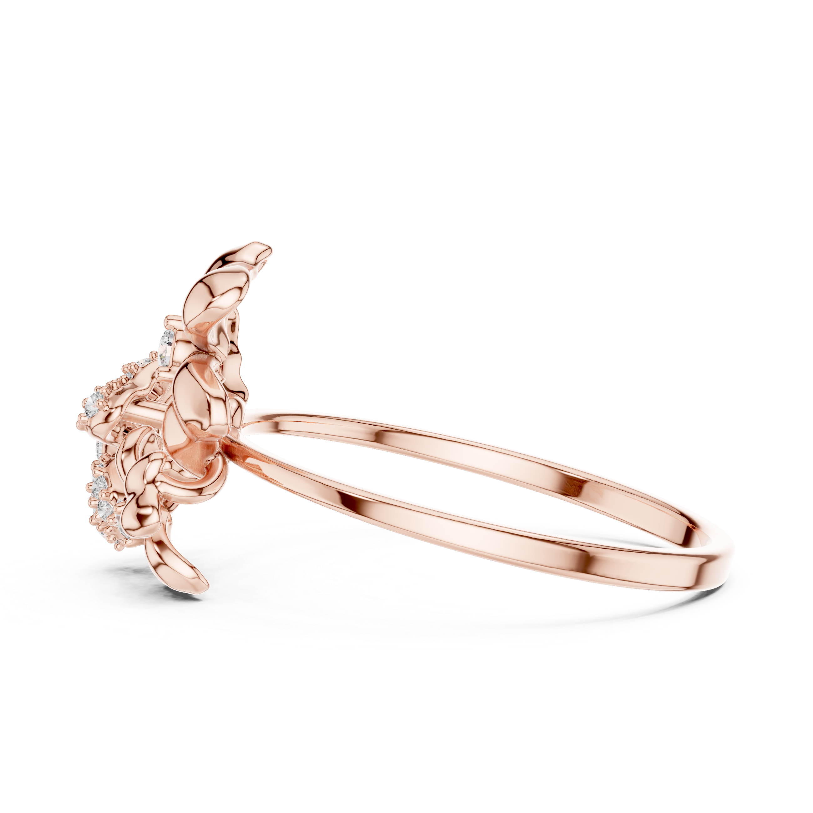 Floral Bloom Diamond Ring in Rose Gold
