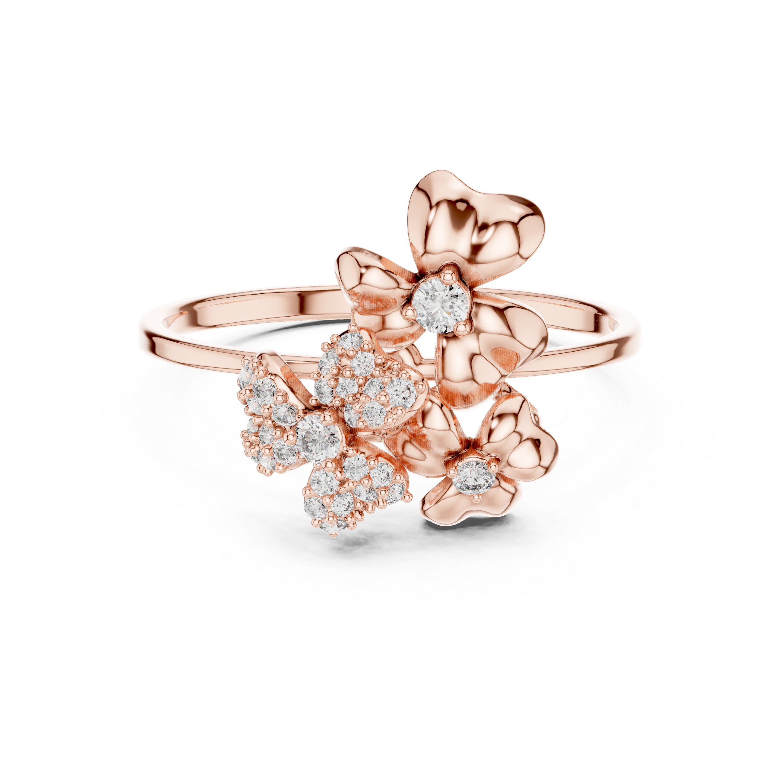 Floral Bloom Diamond Ring in Rose Gold