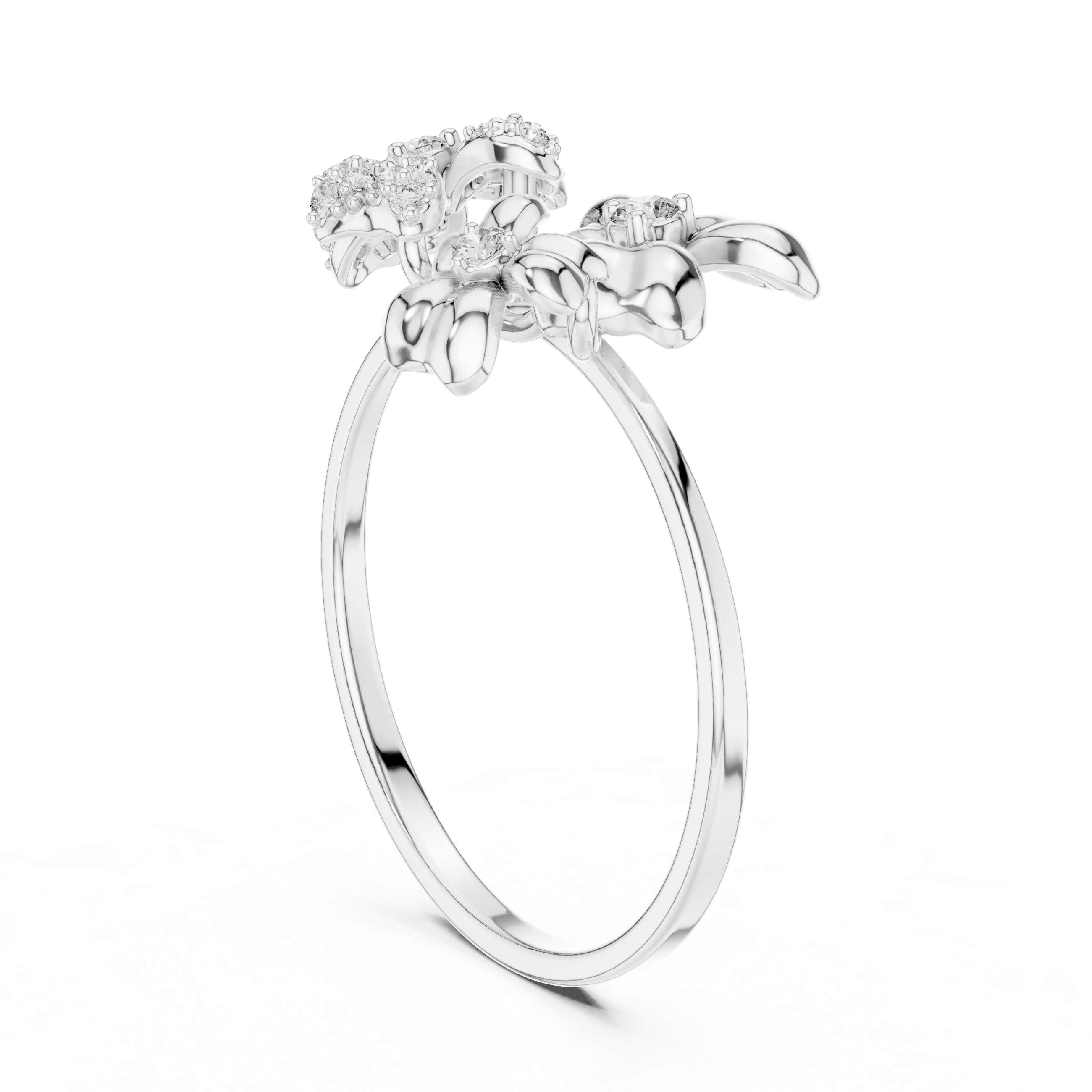 Floral Bloom Diamond Ring in Rose Gold