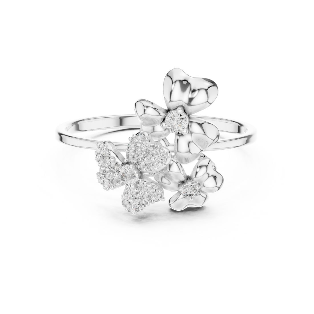 Floral Bloom Diamond Ring in Rose Gold