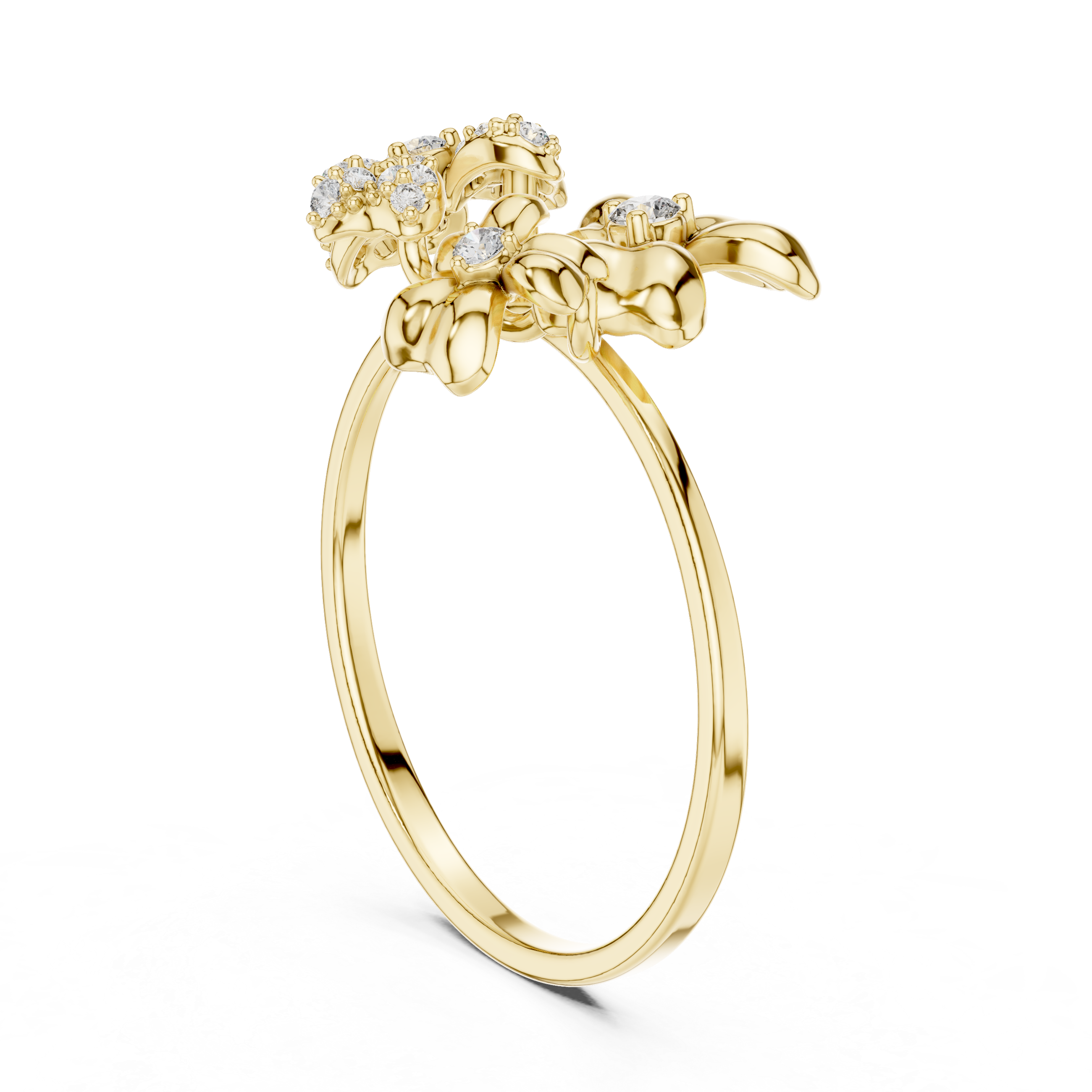 Floral Bloom Diamond Ring in Rose Gold