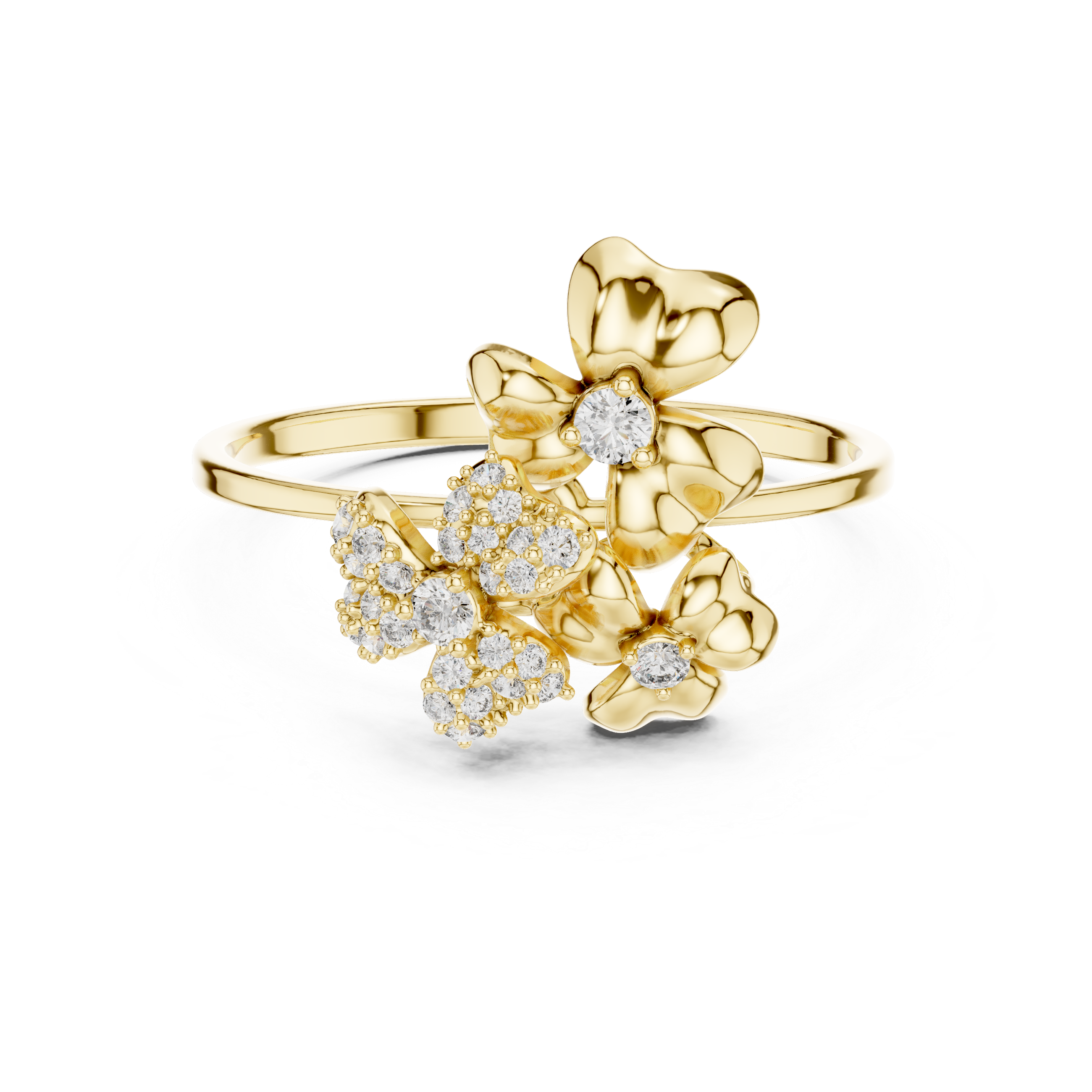 Floral Bloom Diamond Ring in Rose Gold