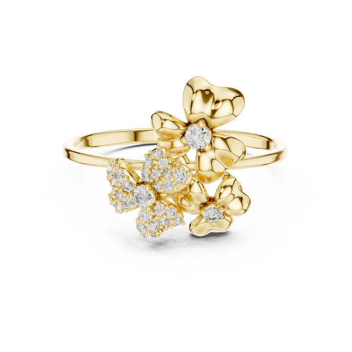 Floral Bloom Diamond Ring in Rose Gold