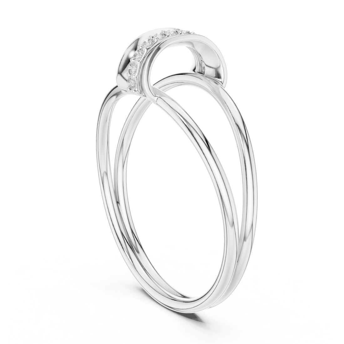 Elegant Rose Gold Diamond Crossover Ring