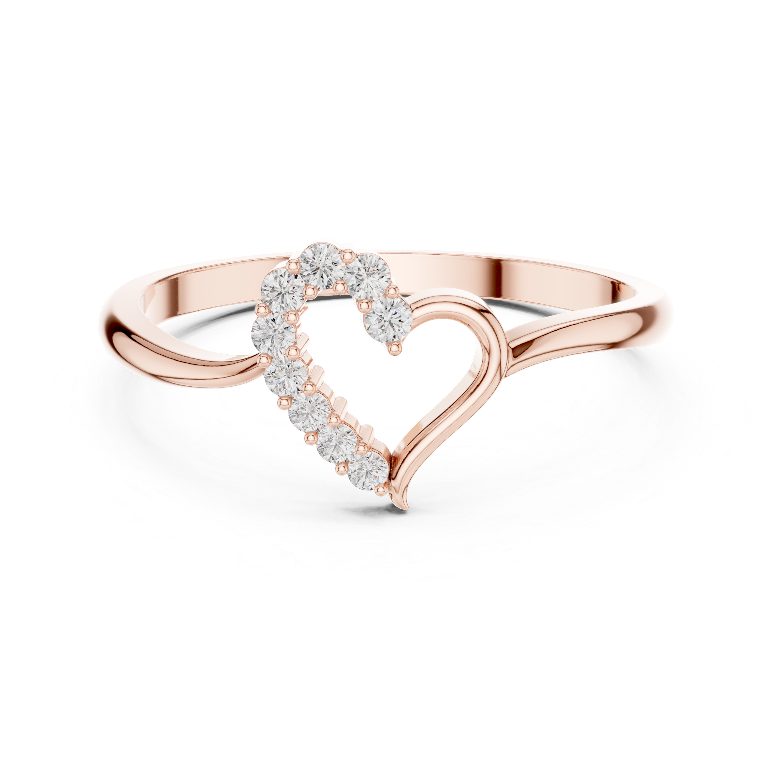 Elegant Heart Lab-Grown Diamond Ring – 14K/18K Gold