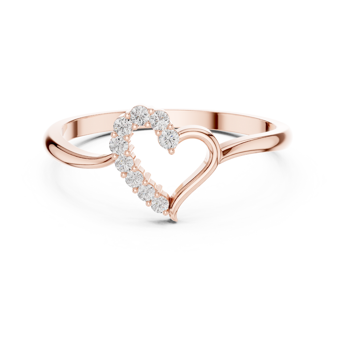 Elegant Heart Lab-Grown Diamond Ring – 14K/18K Gold