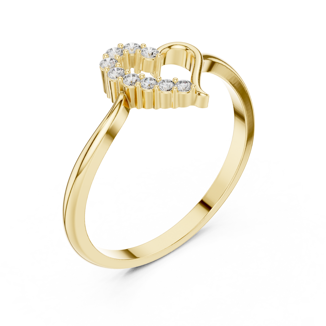 Elegant Heart Lab-Grown Diamond Ring – 14K/18K Gold