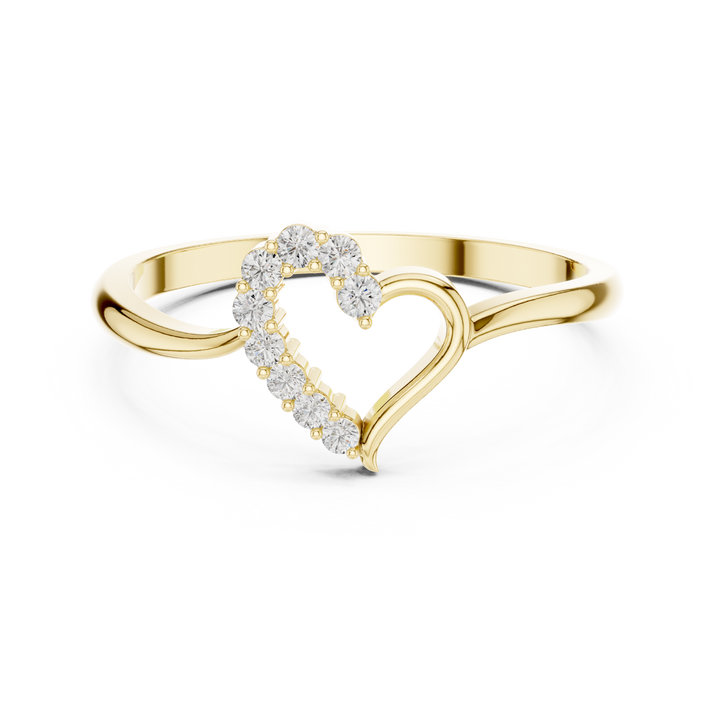 Elegant Heart Lab-Grown Diamond Ring – 14K/18K Gold