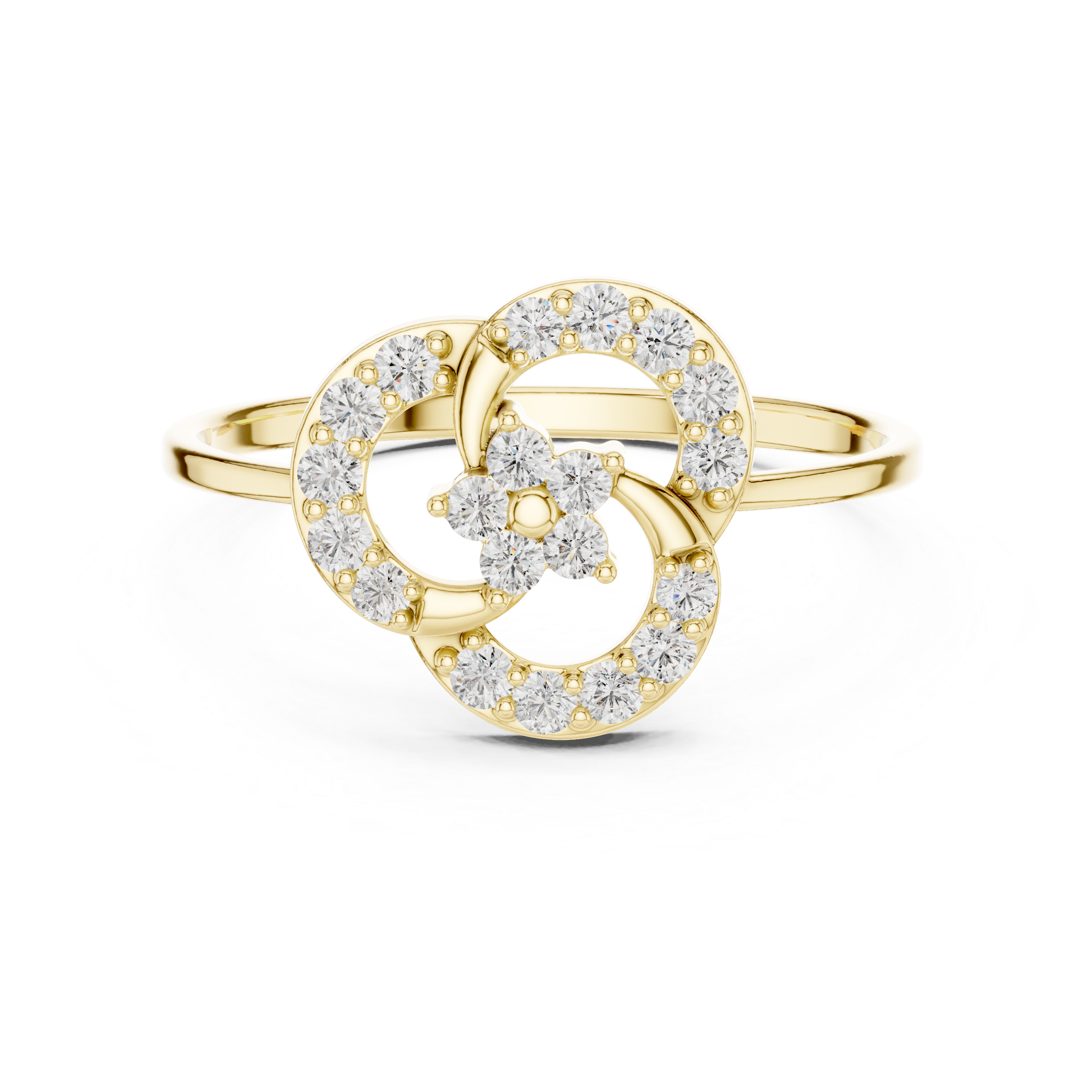 Elegant Floral Lab Grown Diamond Ring – 14K/18K Gold | IGI Certified