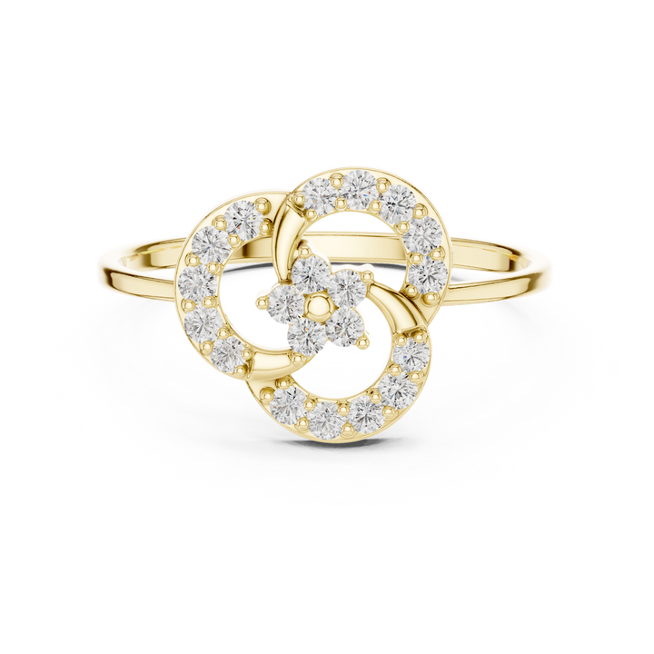 Elegant Floral Lab Grown Diamond Ring – 14K/18K Gold | IGI Certified