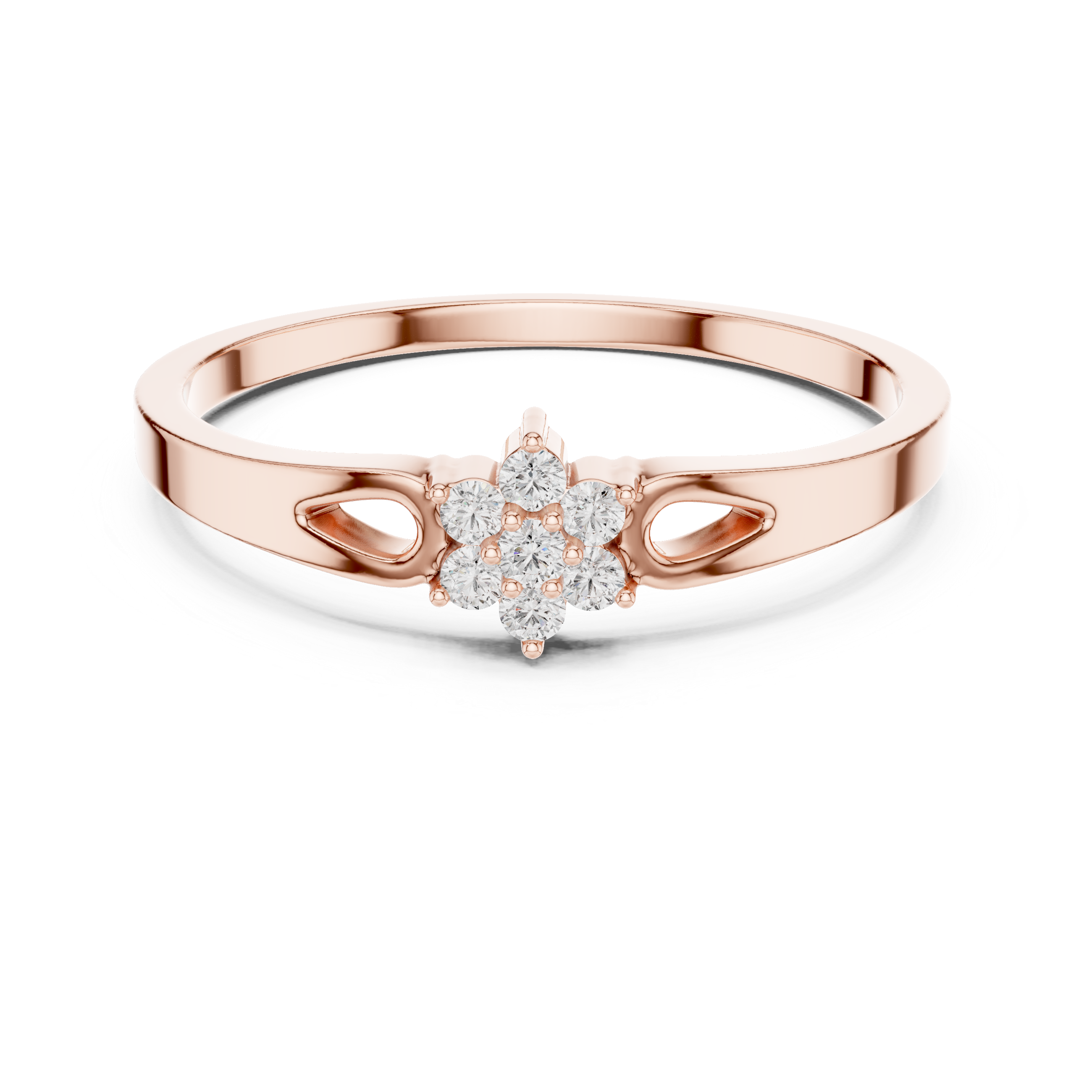 Elegant Floral Cluster Lab-Grown Diamond Ring in 14K/18K Gold – IGI Certified