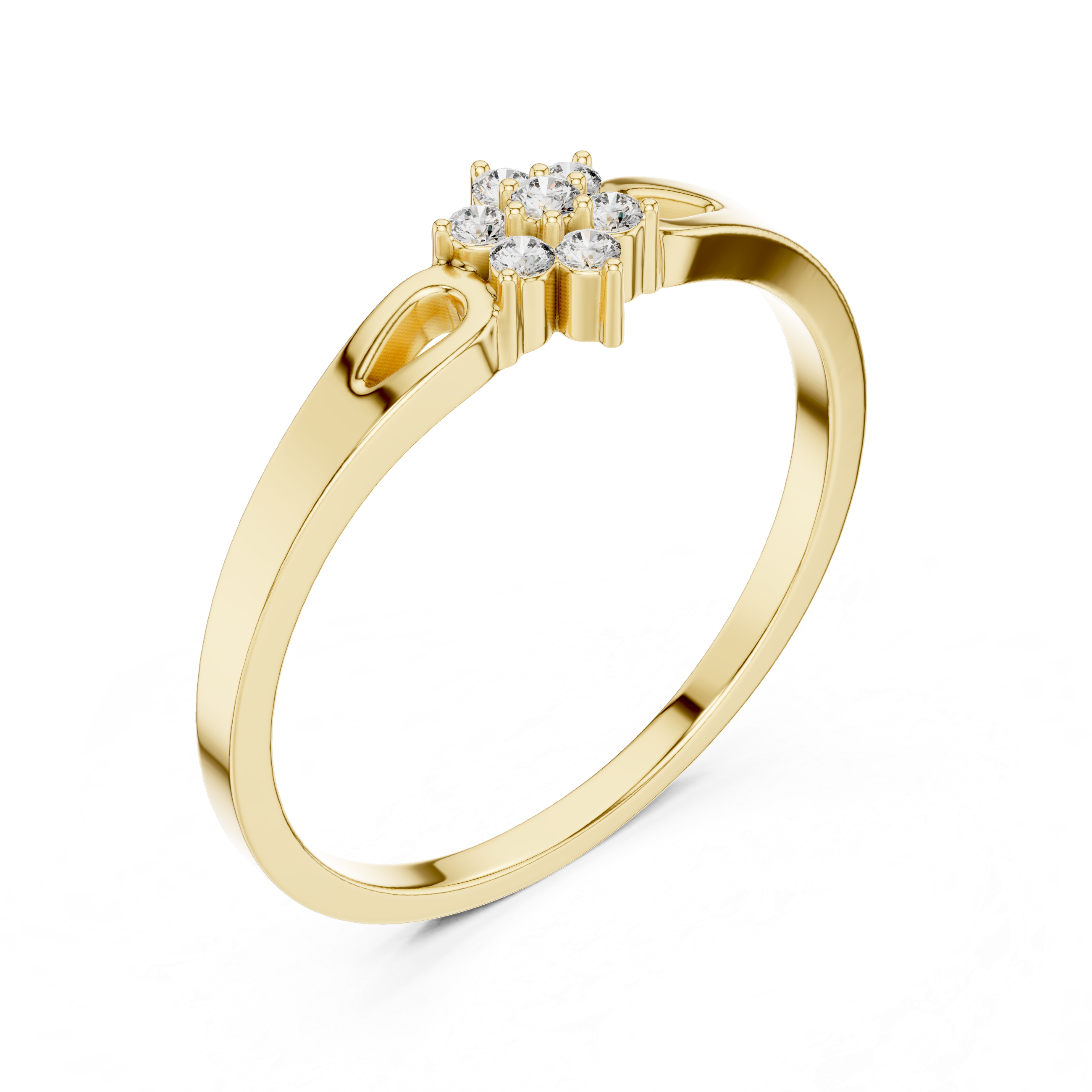 Elegant Floral Cluster Lab-Grown Diamond Ring in 14K/18K Gold – IGI Certified