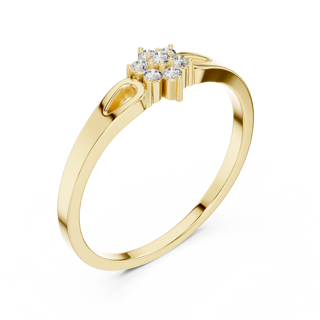 Elegant Floral Cluster Lab-Grown Diamond Ring in 14K/18K Gold – IGI Certified