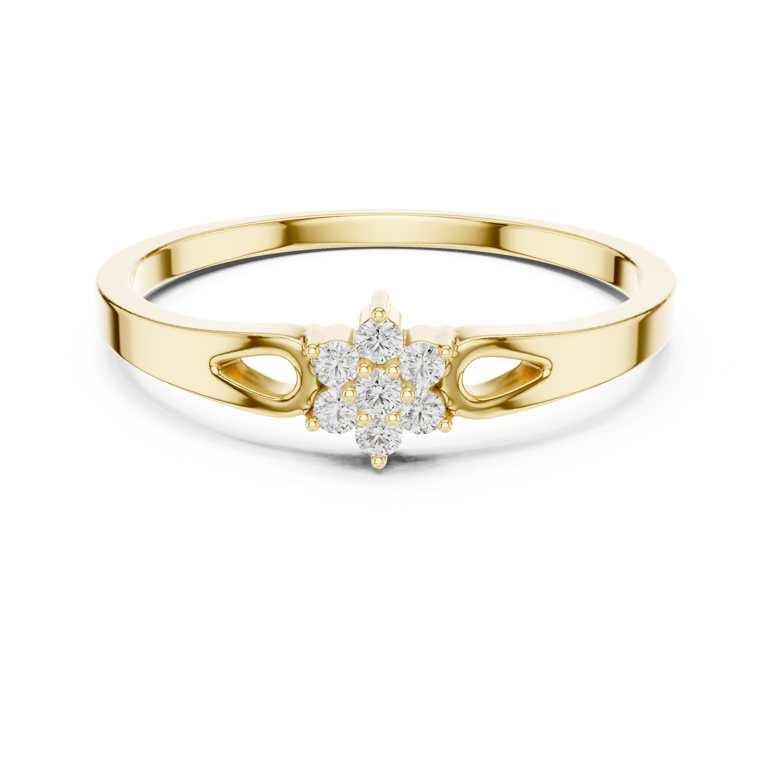 Elegant Floral Cluster Lab-Grown Diamond Ring in 14K/18K Gold – IGI Certified
