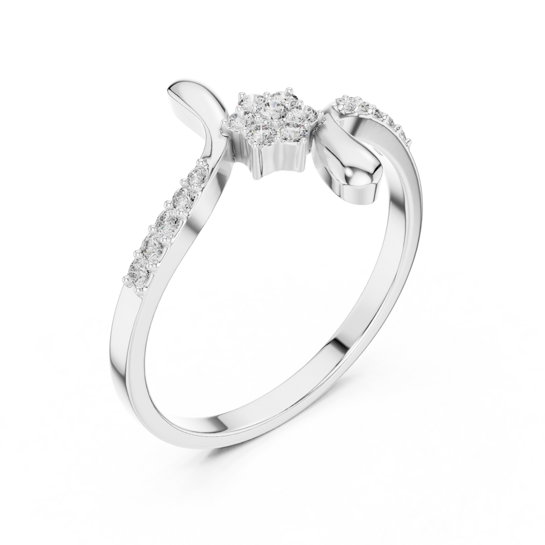 Floral Spark Lab-Grown Diamond Ring in 14K/18K Rose Gold – IGI Certified