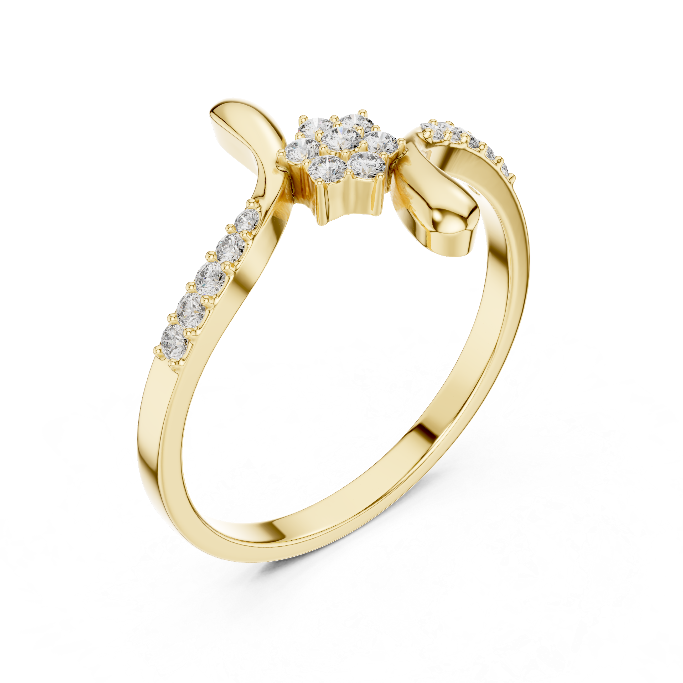 Floral Spark Lab-Grown Diamond Ring in 14K/18K Rose Gold – IGI Certified