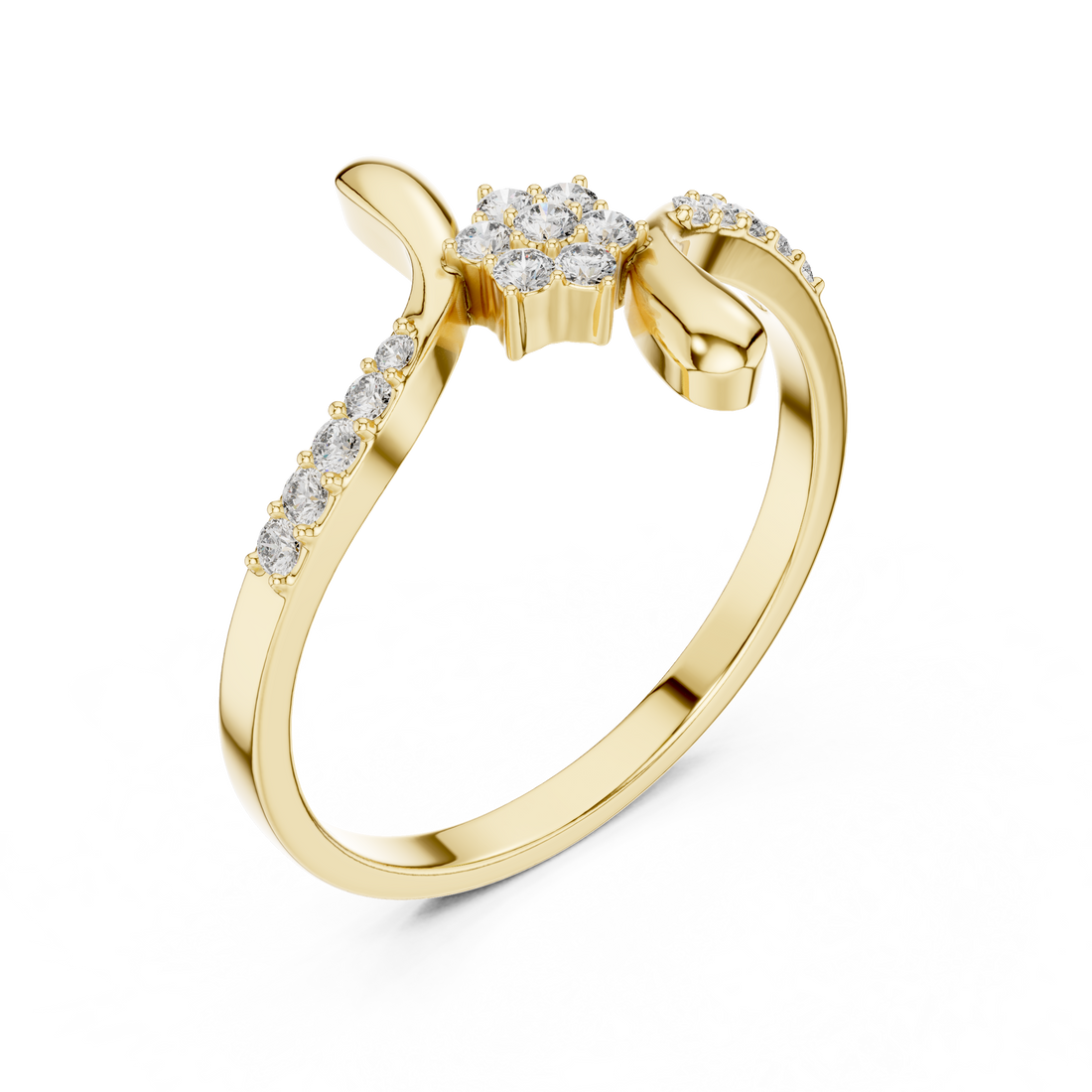 Floral Spark Lab-Grown Diamond Ring in 14K/18K Rose Gold – IGI Certified
