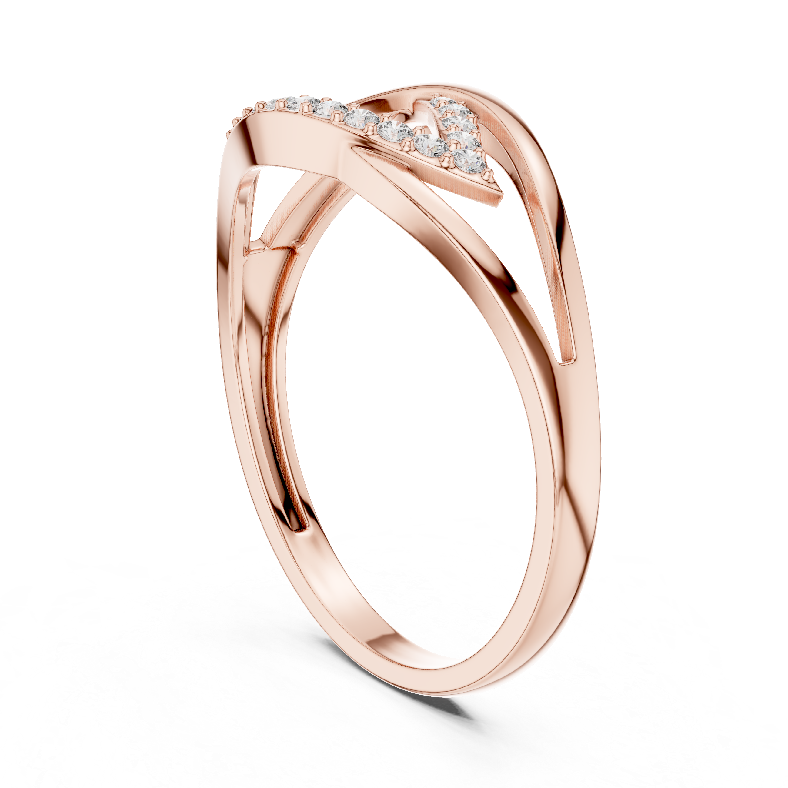 Elegant Leaf-Inspired Lab Grown Diamond Ring