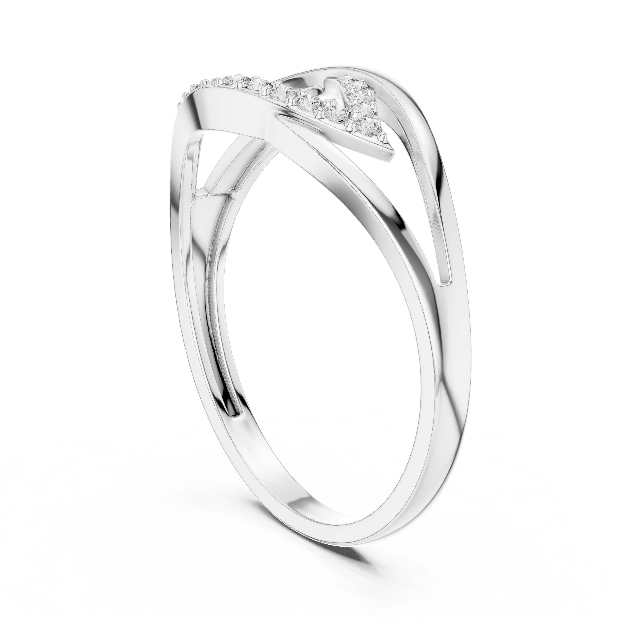 Elegant Leaf-Inspired Lab Grown Diamond Ring