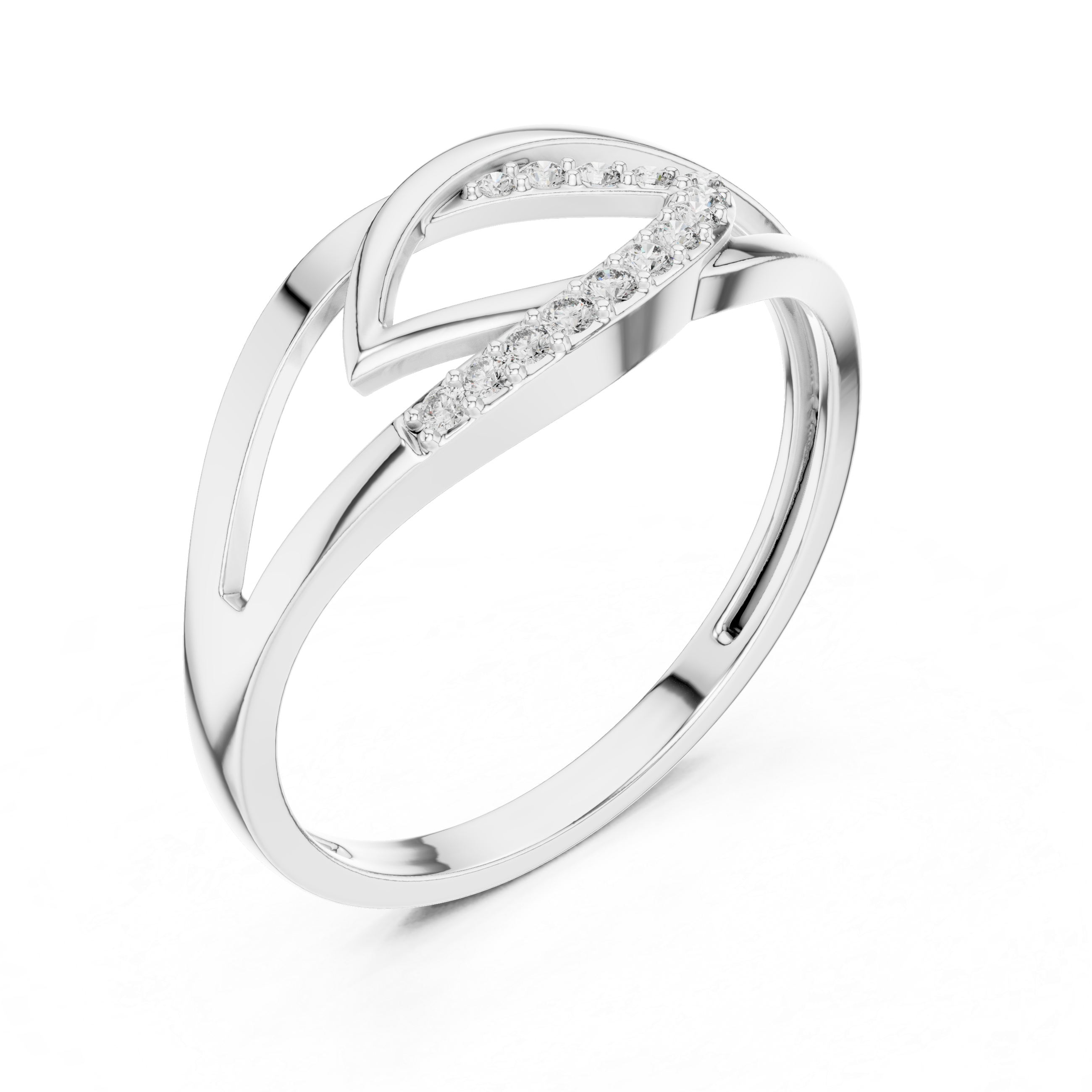 Elegant Leaf-Inspired Lab Grown Diamond Ring