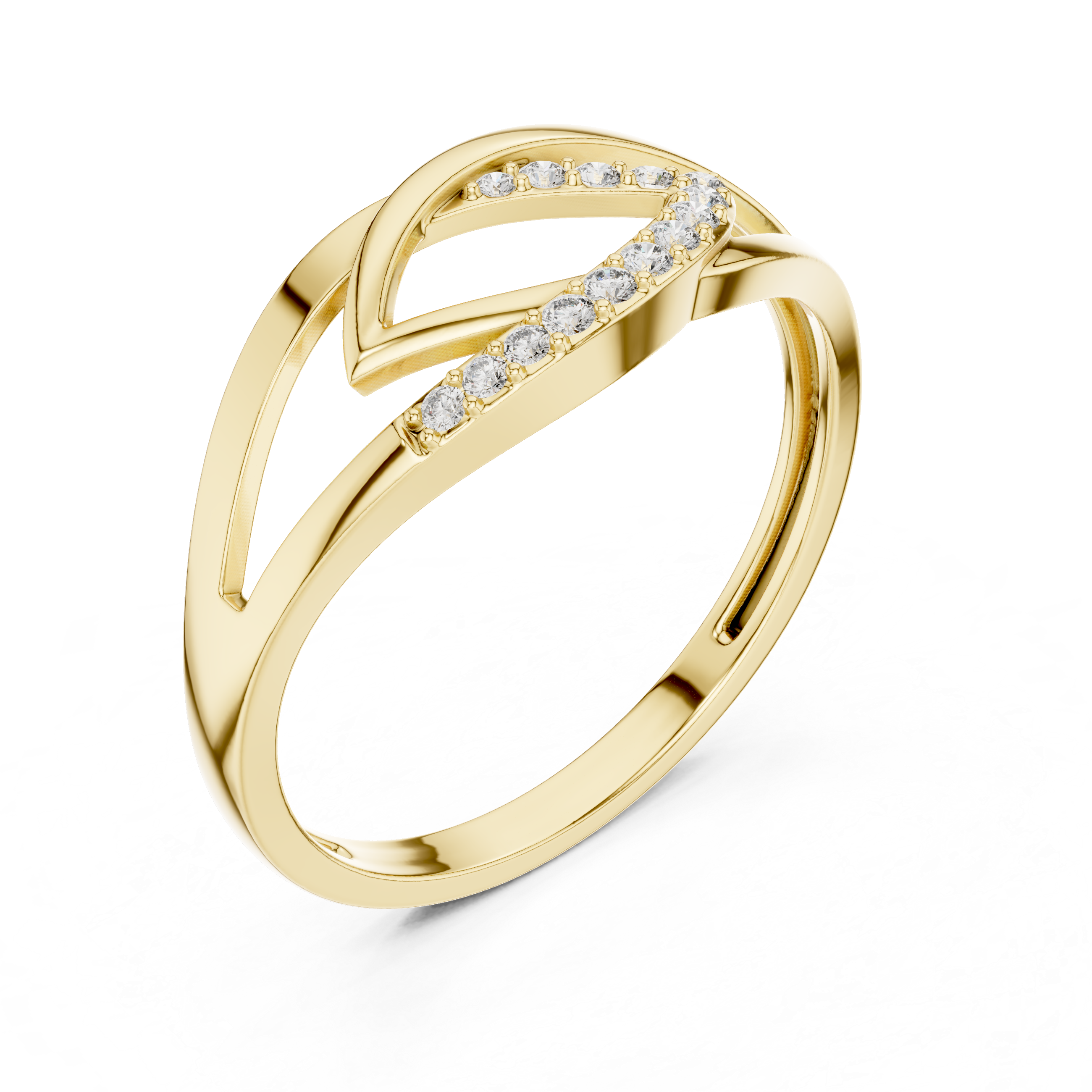 Elegant Leaf-Inspired Lab Grown Diamond Ring