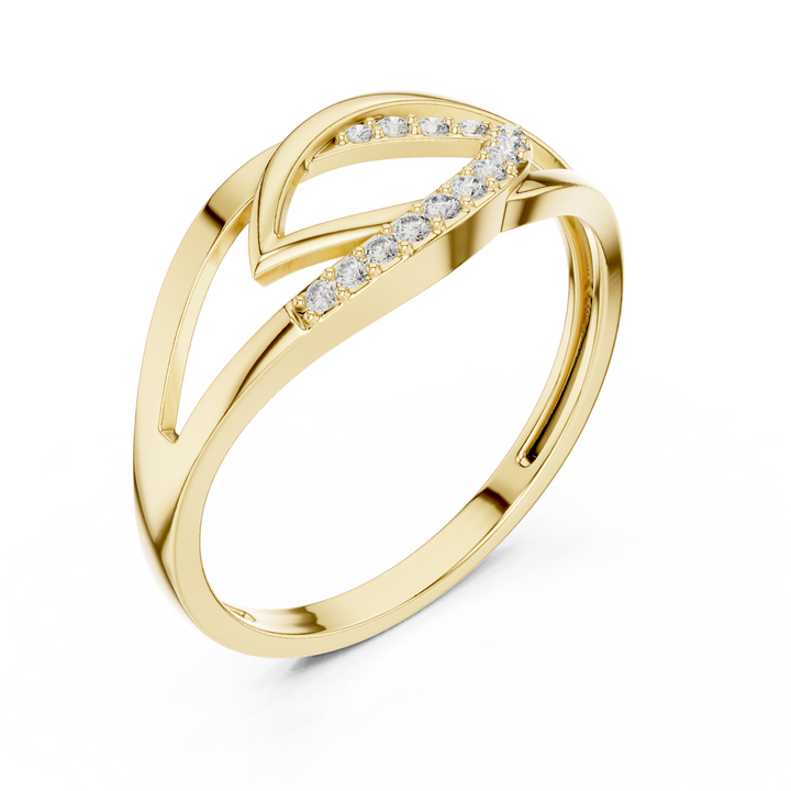 Elegant Leaf-Inspired Lab Grown Diamond Ring
