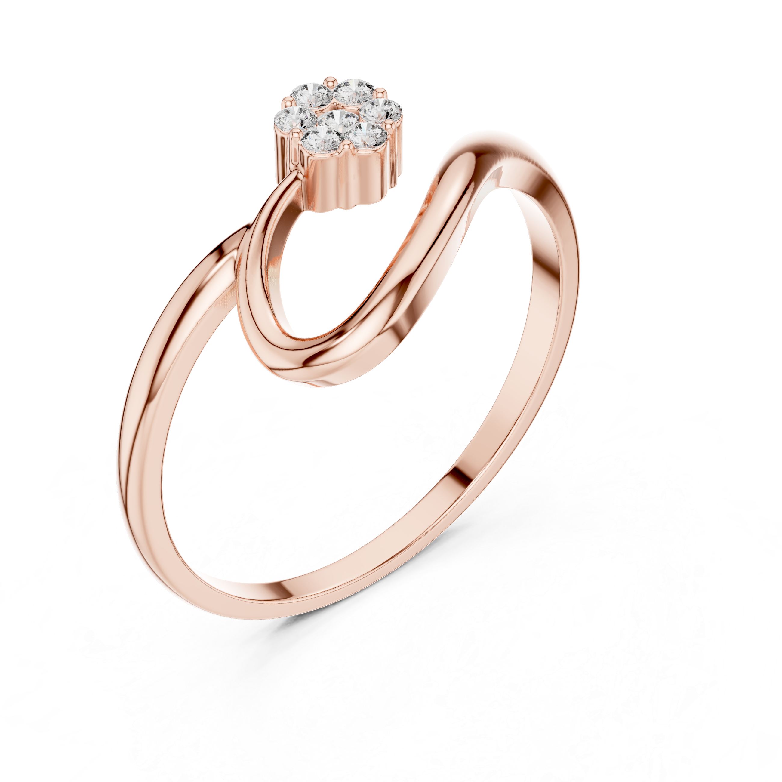 Elegant Twist Rose Gold Diamond Ring – Kiashaa Jewellery