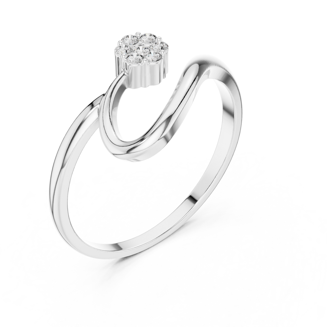 Elegant Twist Rose Gold Diamond Ring – Kiashaa Jewellery