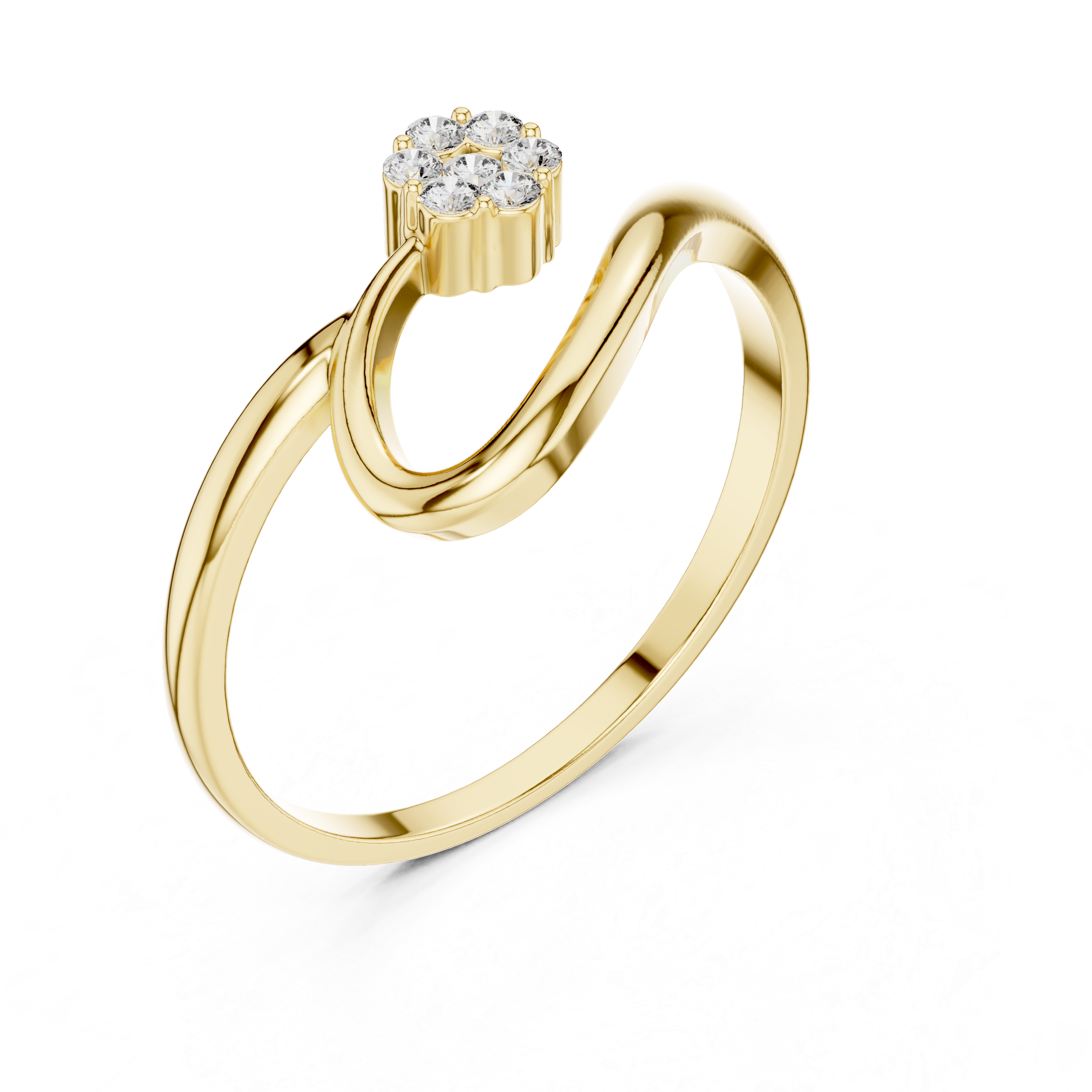 Elegant Twist Rose Gold Diamond Ring – Kiashaa Jewellery