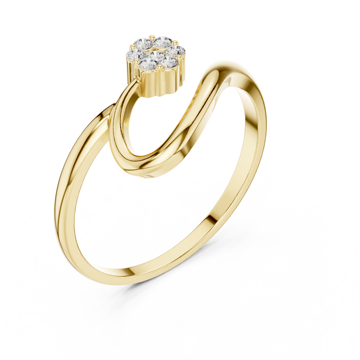 Elegant Twist Rose Gold Diamond Ring – Kiashaa Jewellery