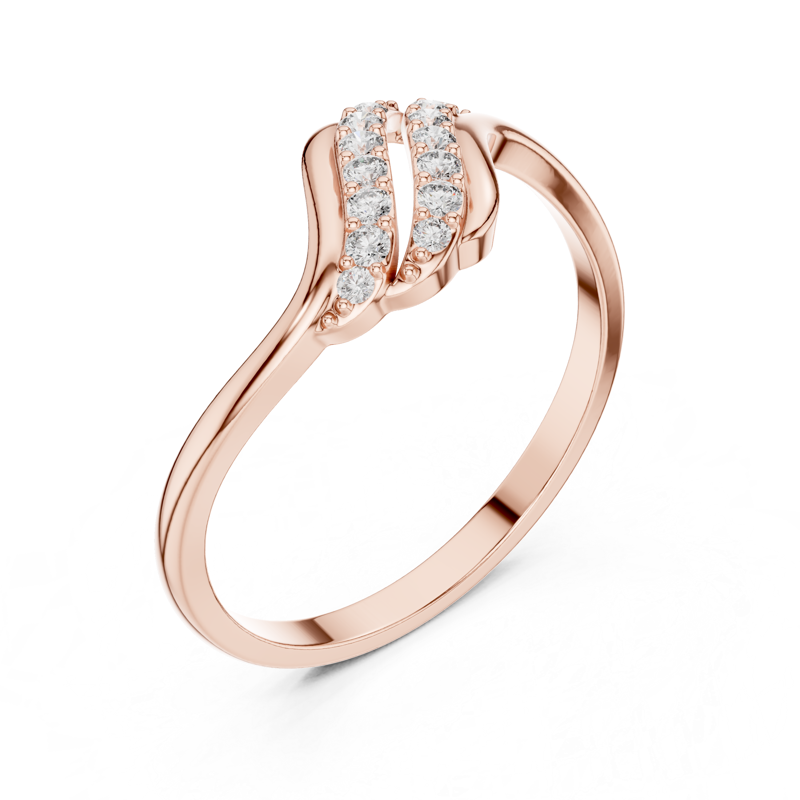 Twin Row Lab-Grown Diamond Ring in 14K/18K Rose Gold – IGI Certified