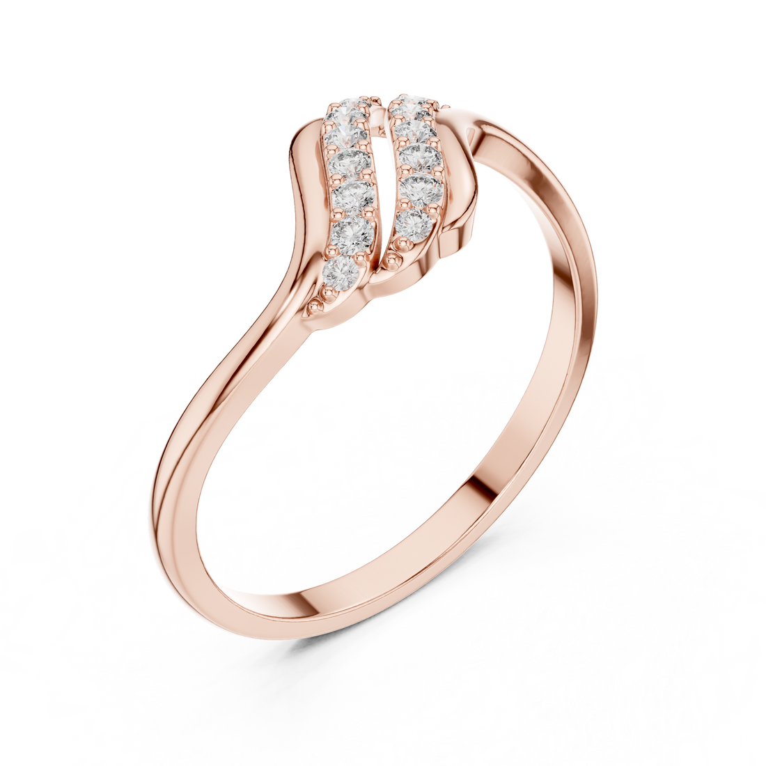 Twin Row Lab-Grown Diamond Ring in 14K/18K Rose Gold – IGI Certified