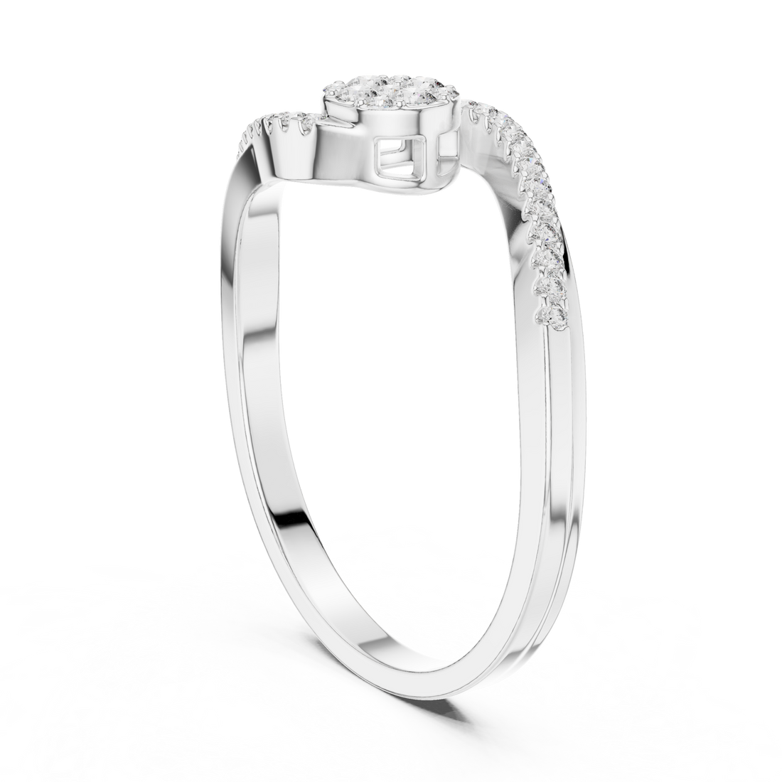 Elegant Spiral Lab-Grown Diamond Ring in 14K/18K Rose Gold
