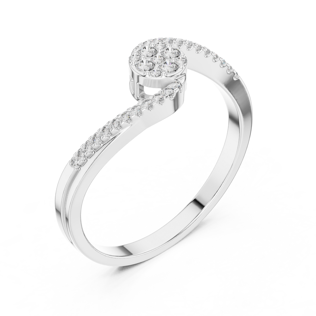 Elegant Spiral Lab-Grown Diamond Ring in 14K/18K Rose Gold