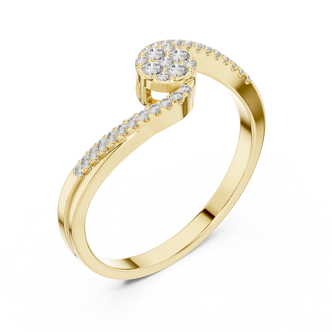 Elegant Spiral Lab-Grown Diamond Ring in 14K/18K Rose Gold