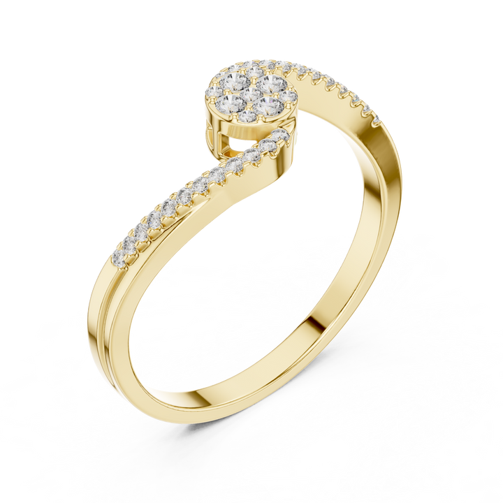Elegant Spiral Lab-Grown Diamond Ring in 14K/18K Rose Gold