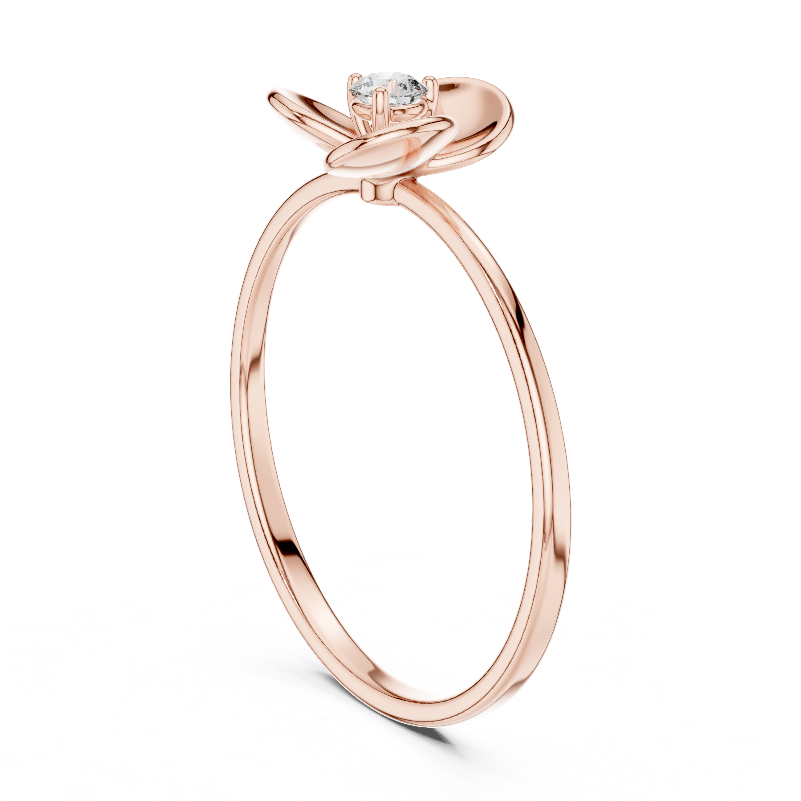 Rose Petal Solitaire Lab-Grown Diamond Ring