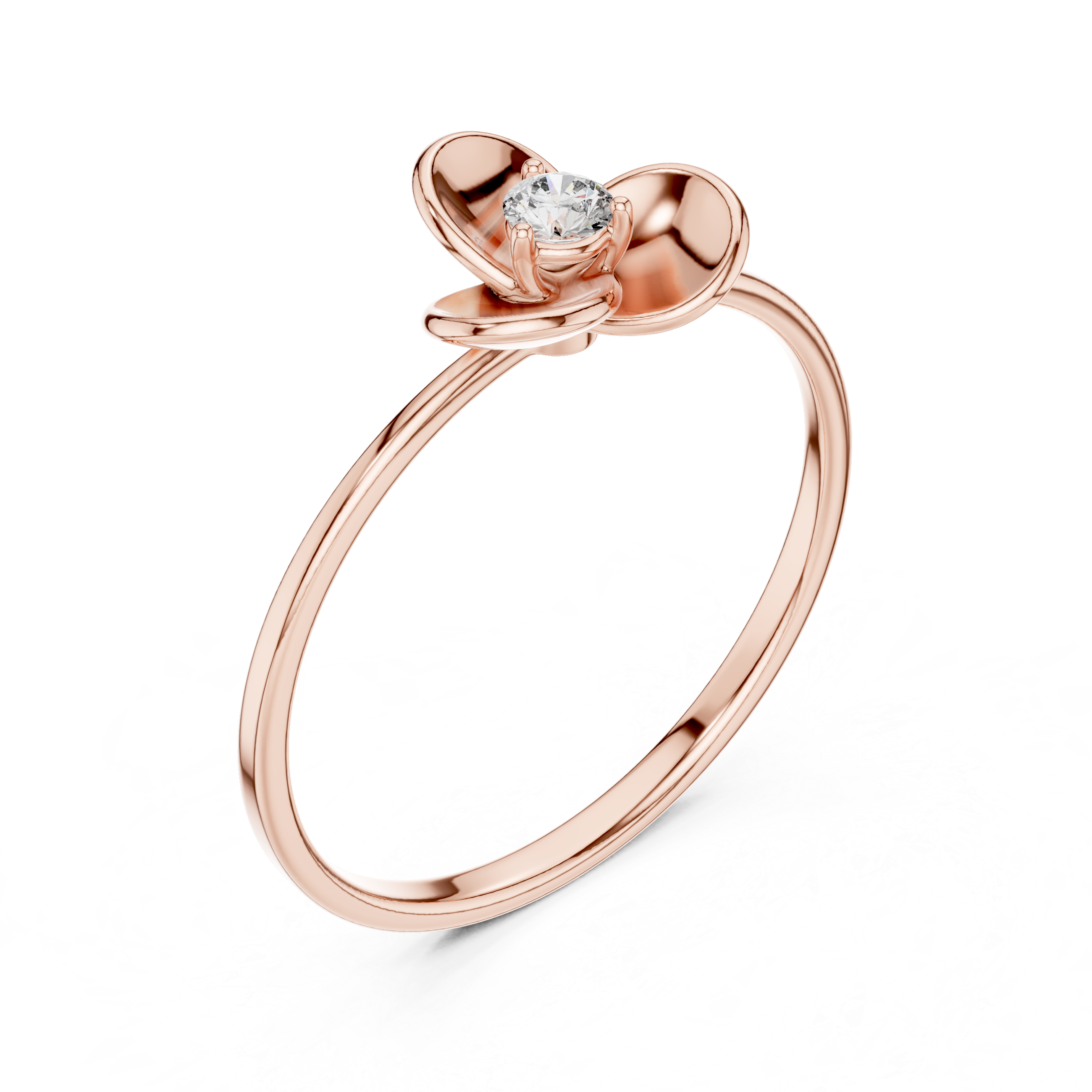 Rose Petal Solitaire Lab-Grown Diamond Ring