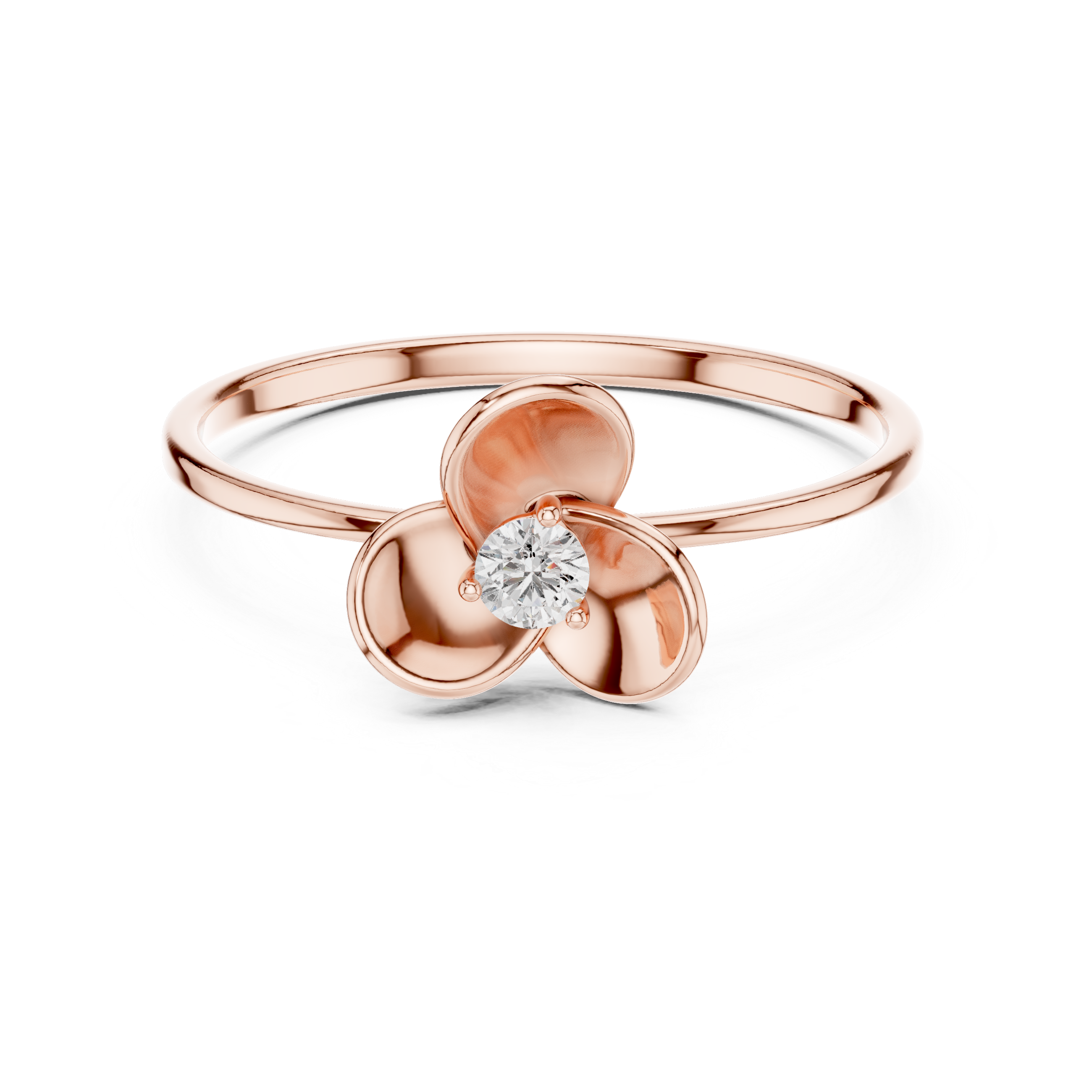 Rose Petal Solitaire Lab-Grown Diamond Ring