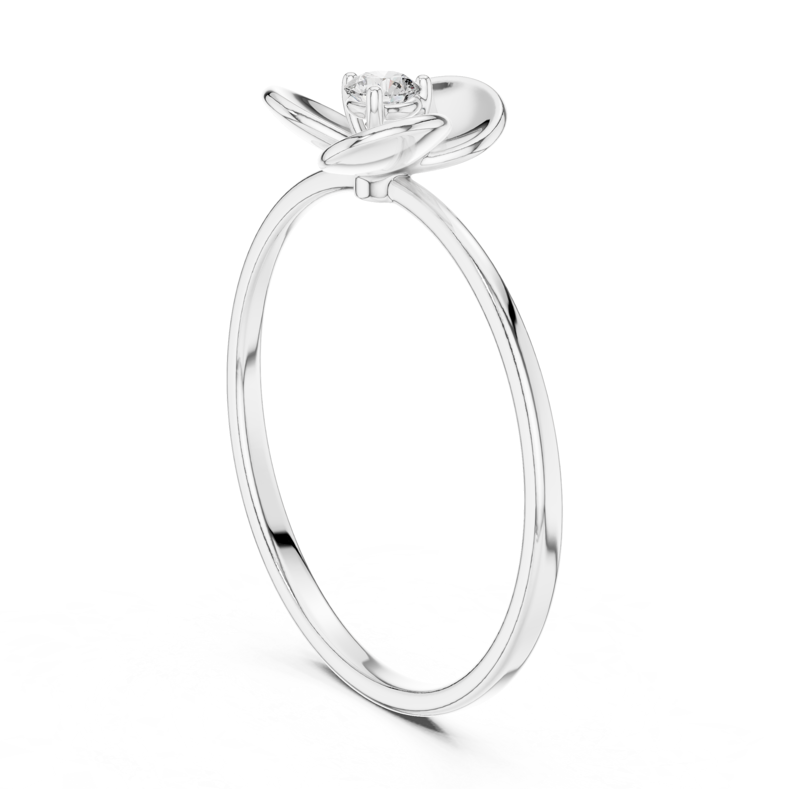 Rose Petal Solitaire Lab-Grown Diamond Ring