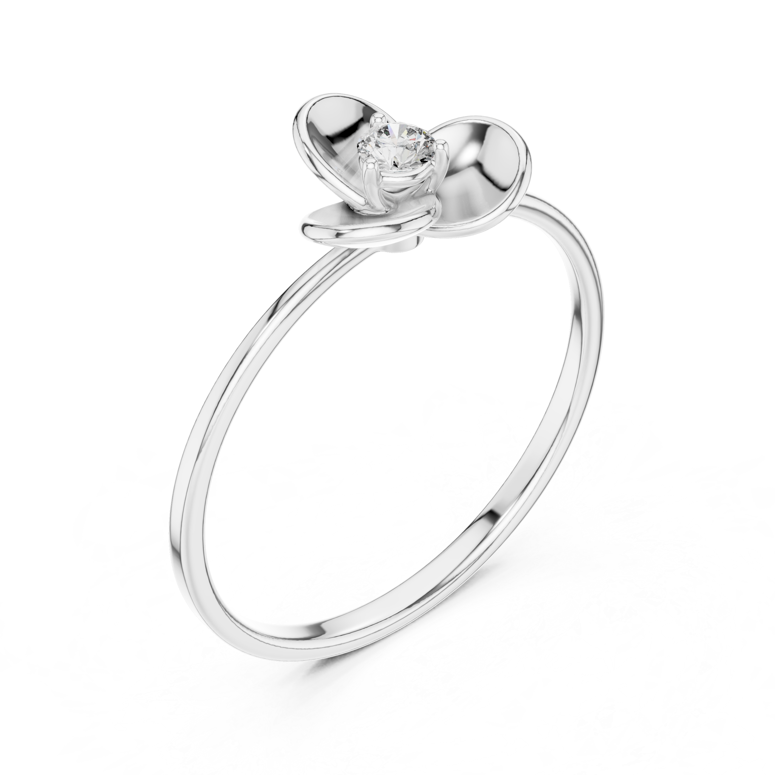 Rose Petal Solitaire Lab-Grown Diamond Ring