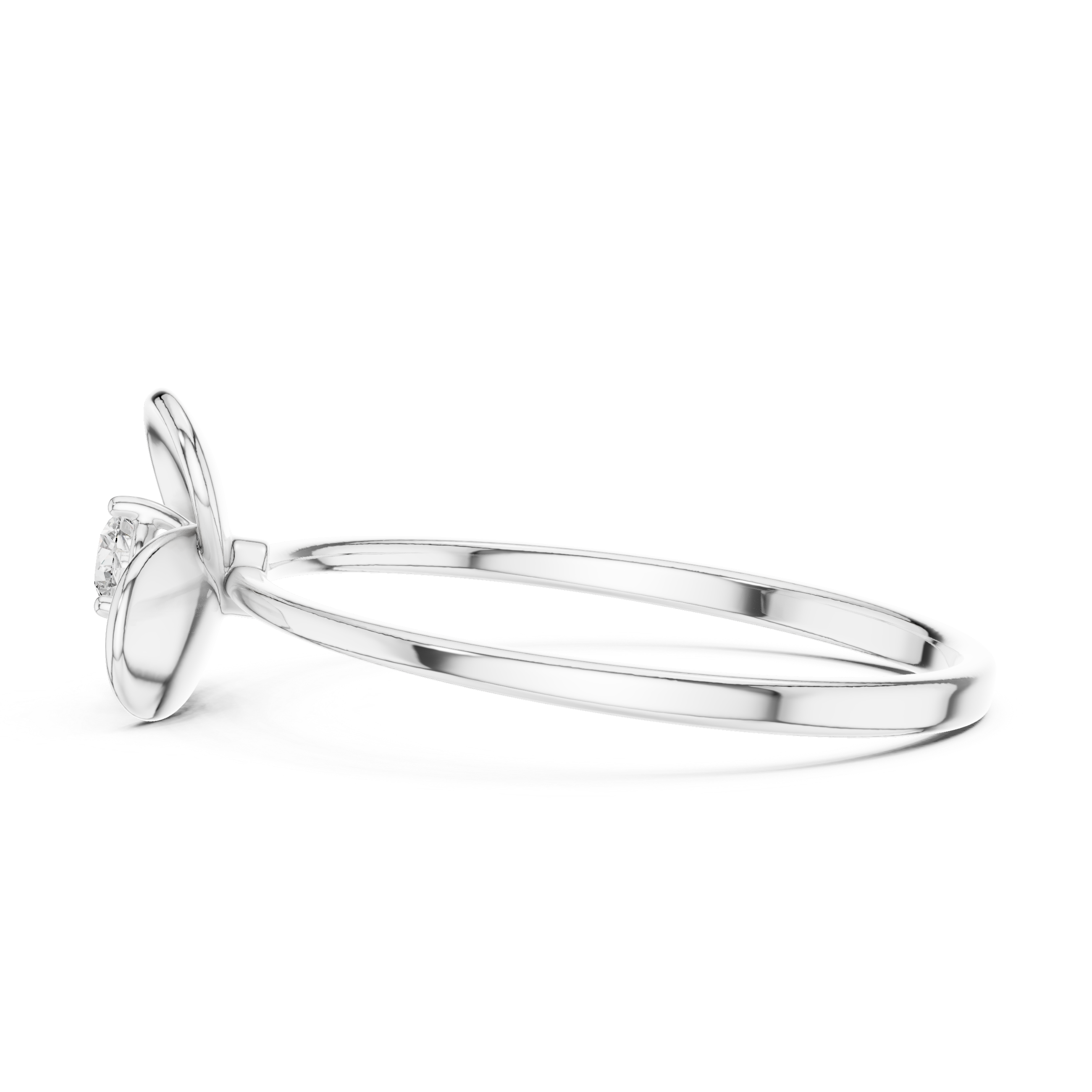 Rose Petal Solitaire Lab-Grown Diamond Ring
