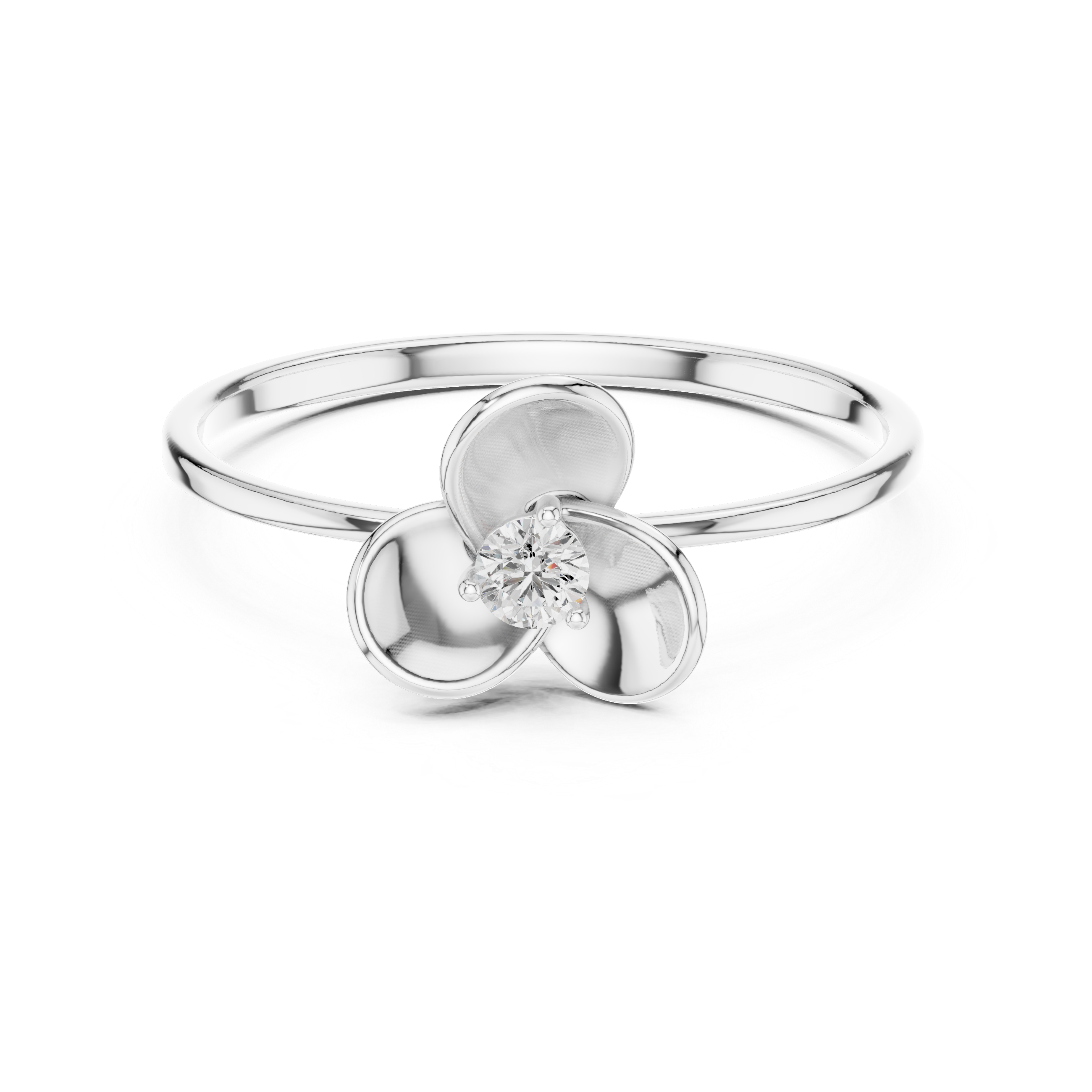 Rose Petal Solitaire Lab-Grown Diamond Ring