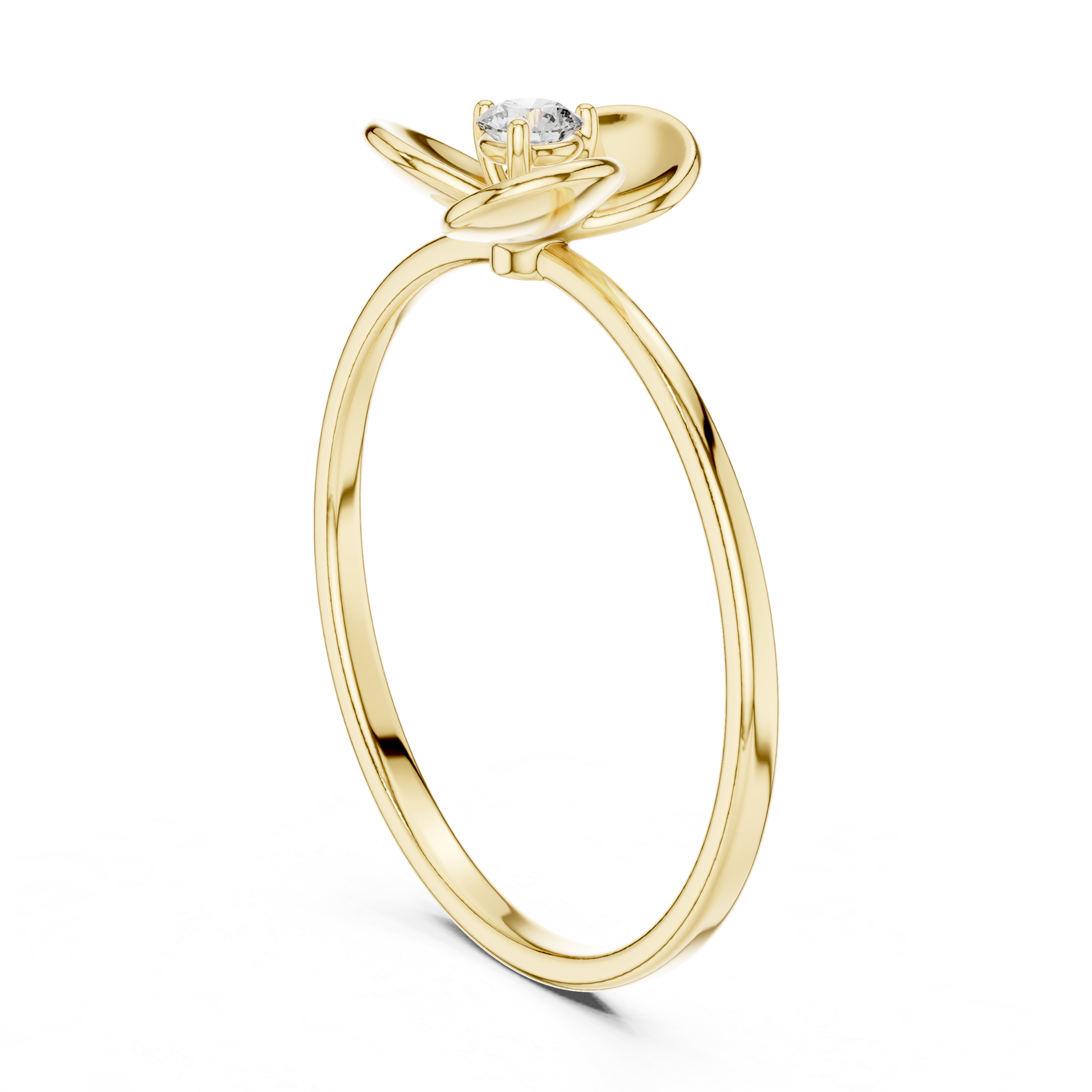 Rose Petal Solitaire Lab-Grown Diamond Ring