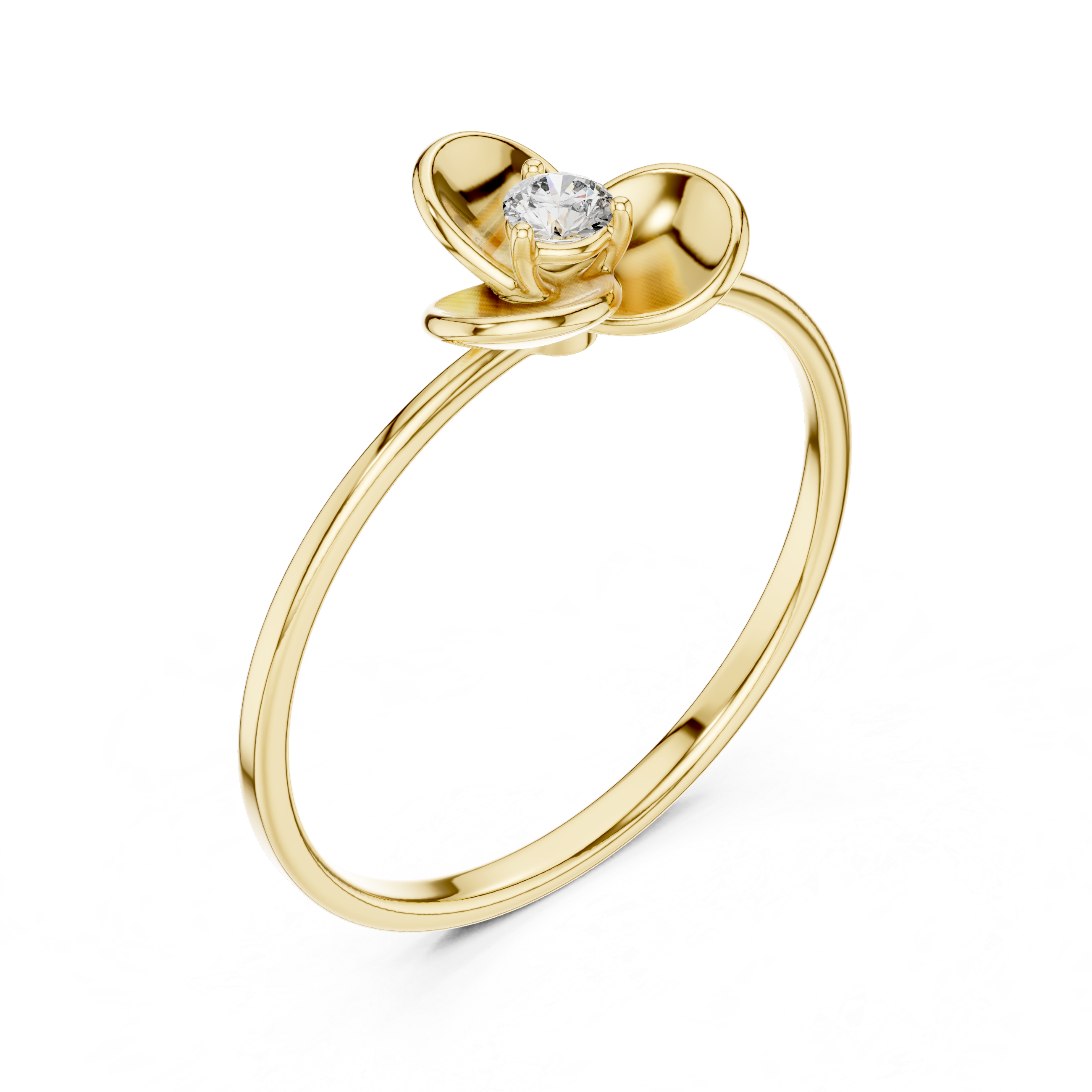 Rose Petal Solitaire Lab-Grown Diamond Ring