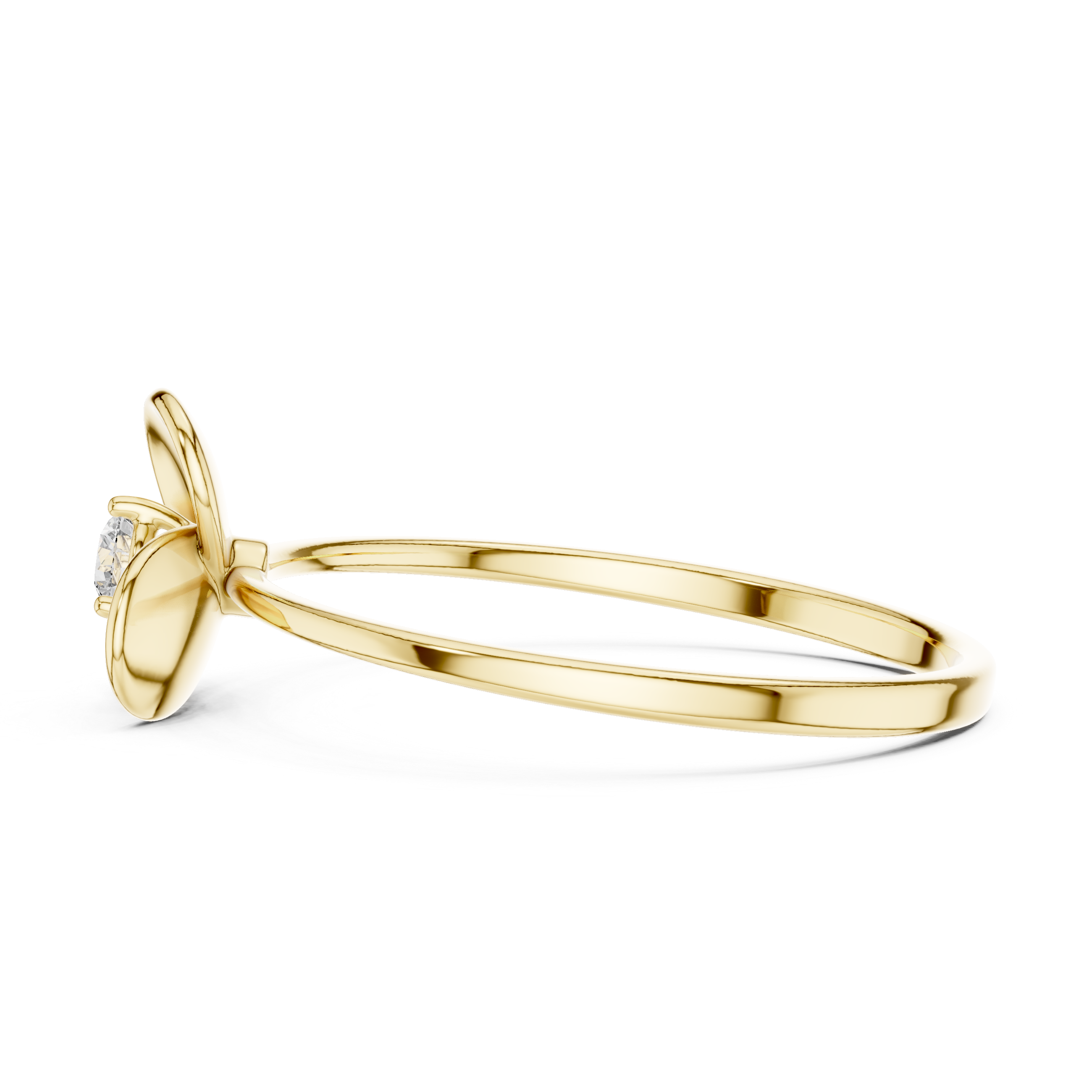 Rose Petal Solitaire Lab-Grown Diamond Ring