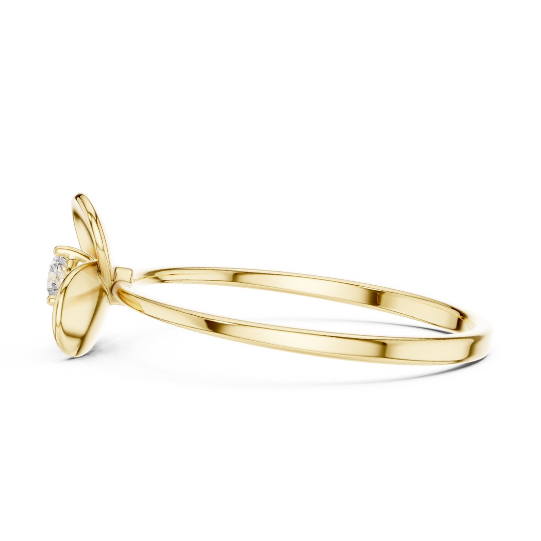 Rose Petal Solitaire Lab-Grown Diamond Ring