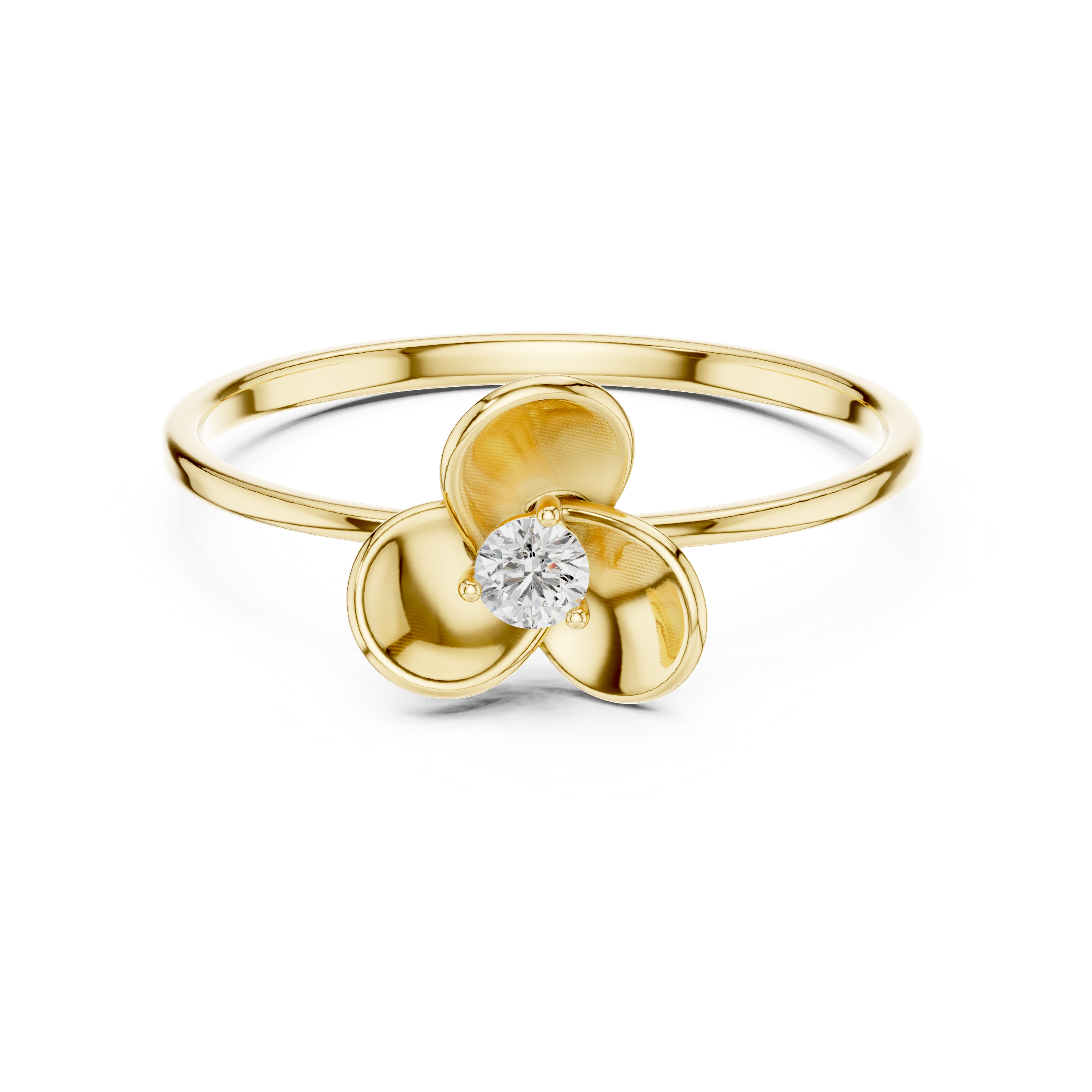 Rose Petal Solitaire Lab-Grown Diamond Ring